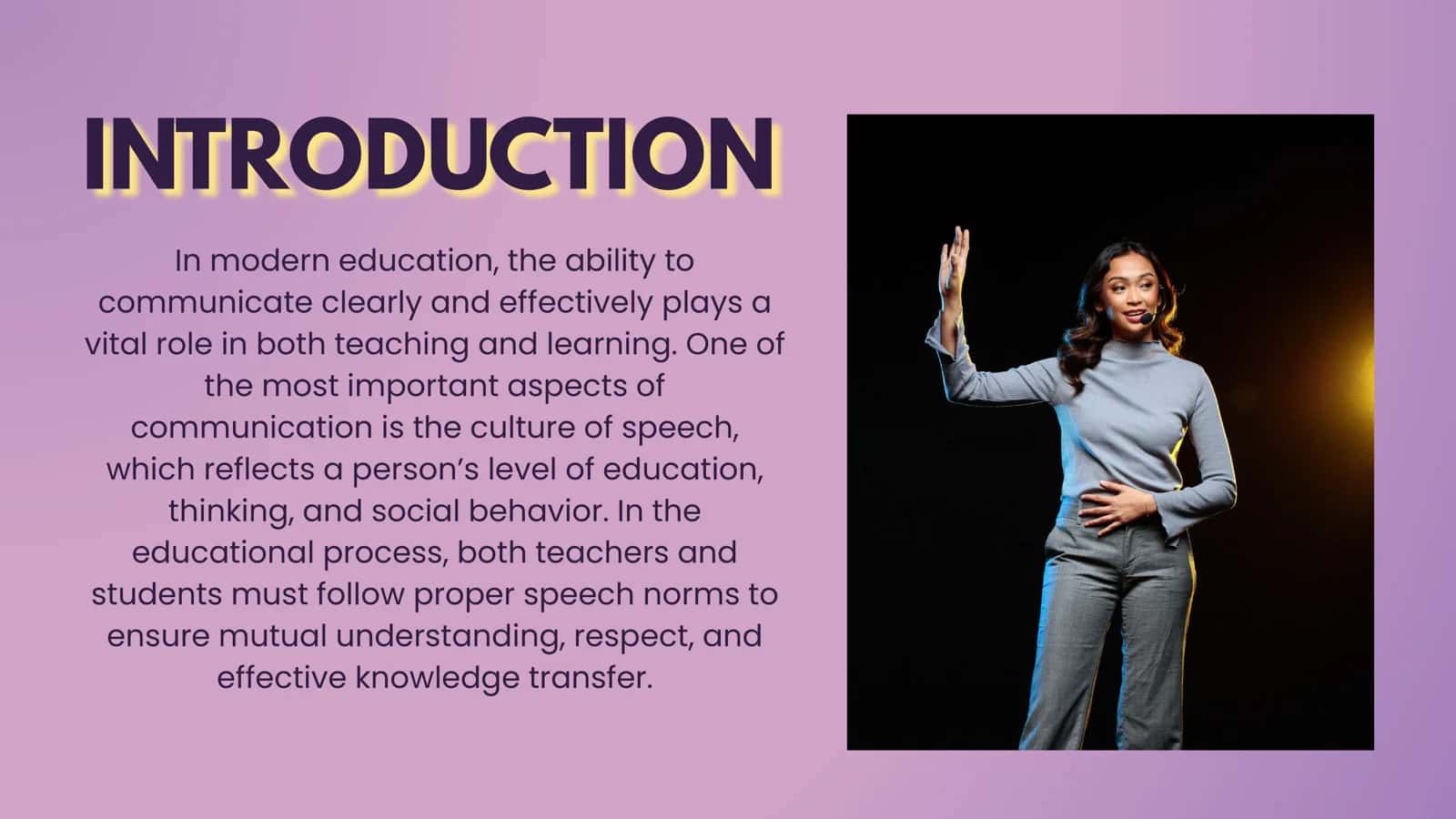 Culture of speech is a key criterion in education 2