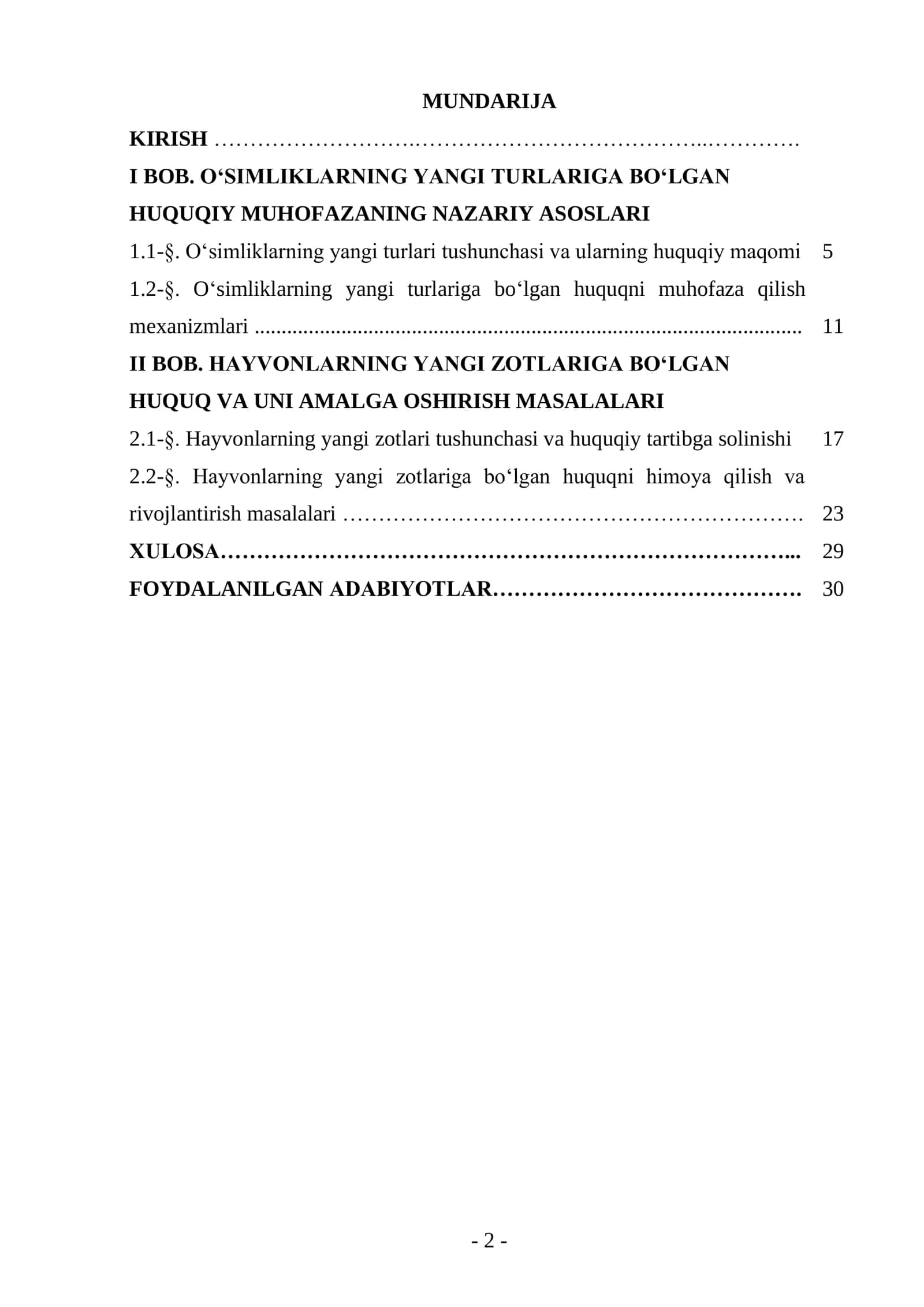 Oʻsimliklarni yangi turlari va hayvonlarning yangi zotlariga boʻlgan huquq 2