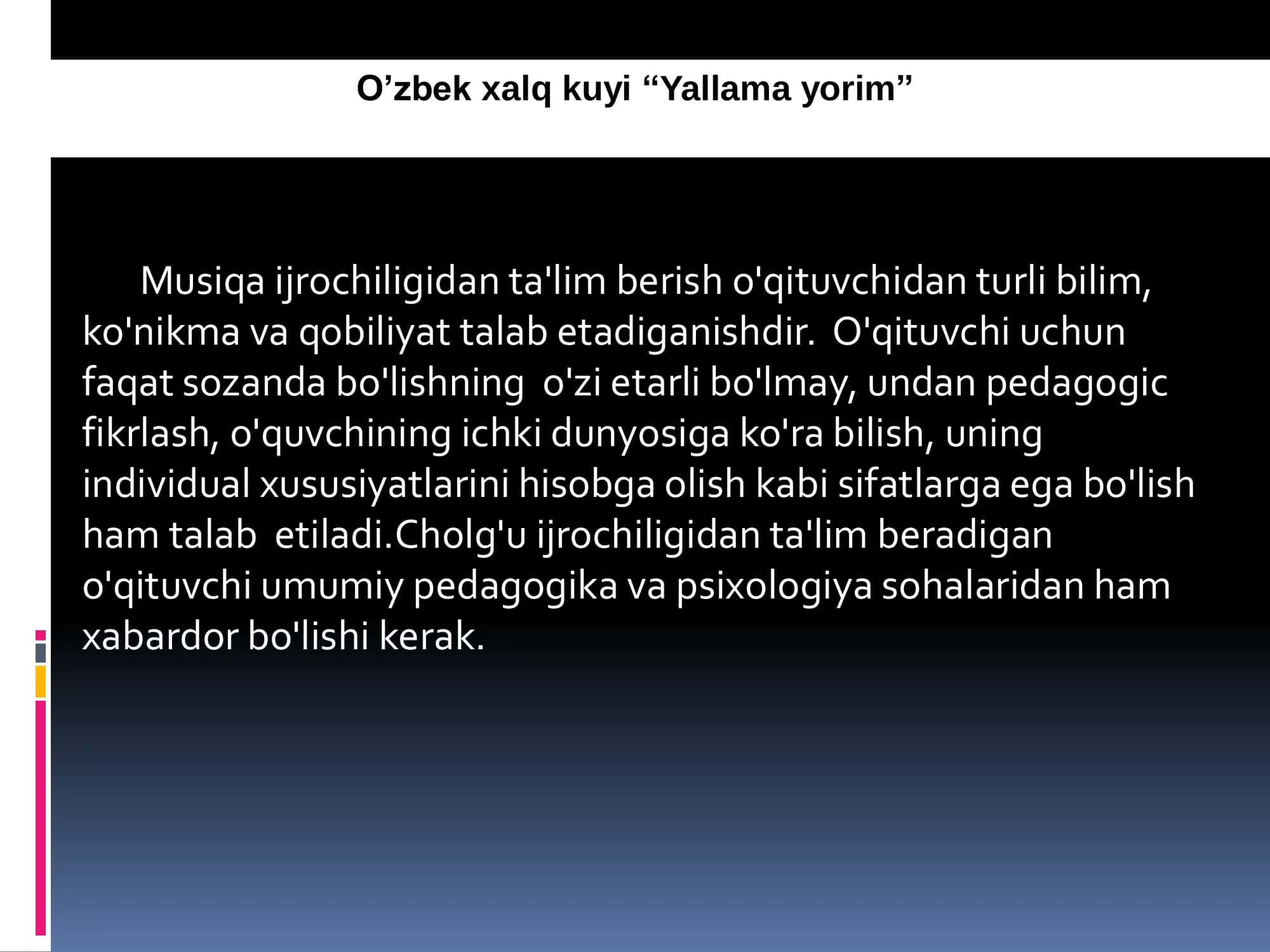 CHOLG’U IJROCHILIGI VA ANSAMBLI FANIDAN 1-amaliy mashg’ulot 2