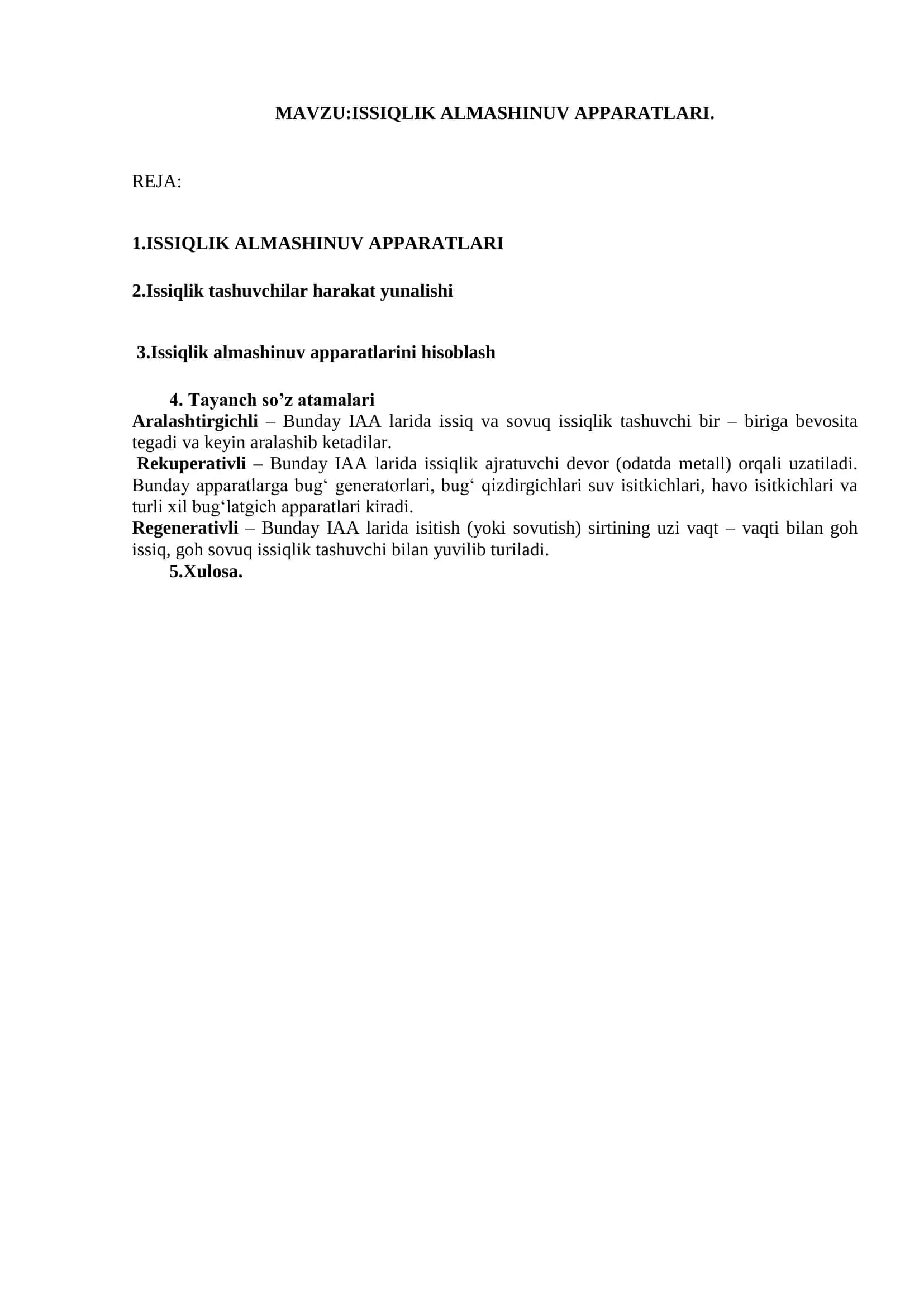 ISSIQLIK ALMASHINUV APPARATLARI 2