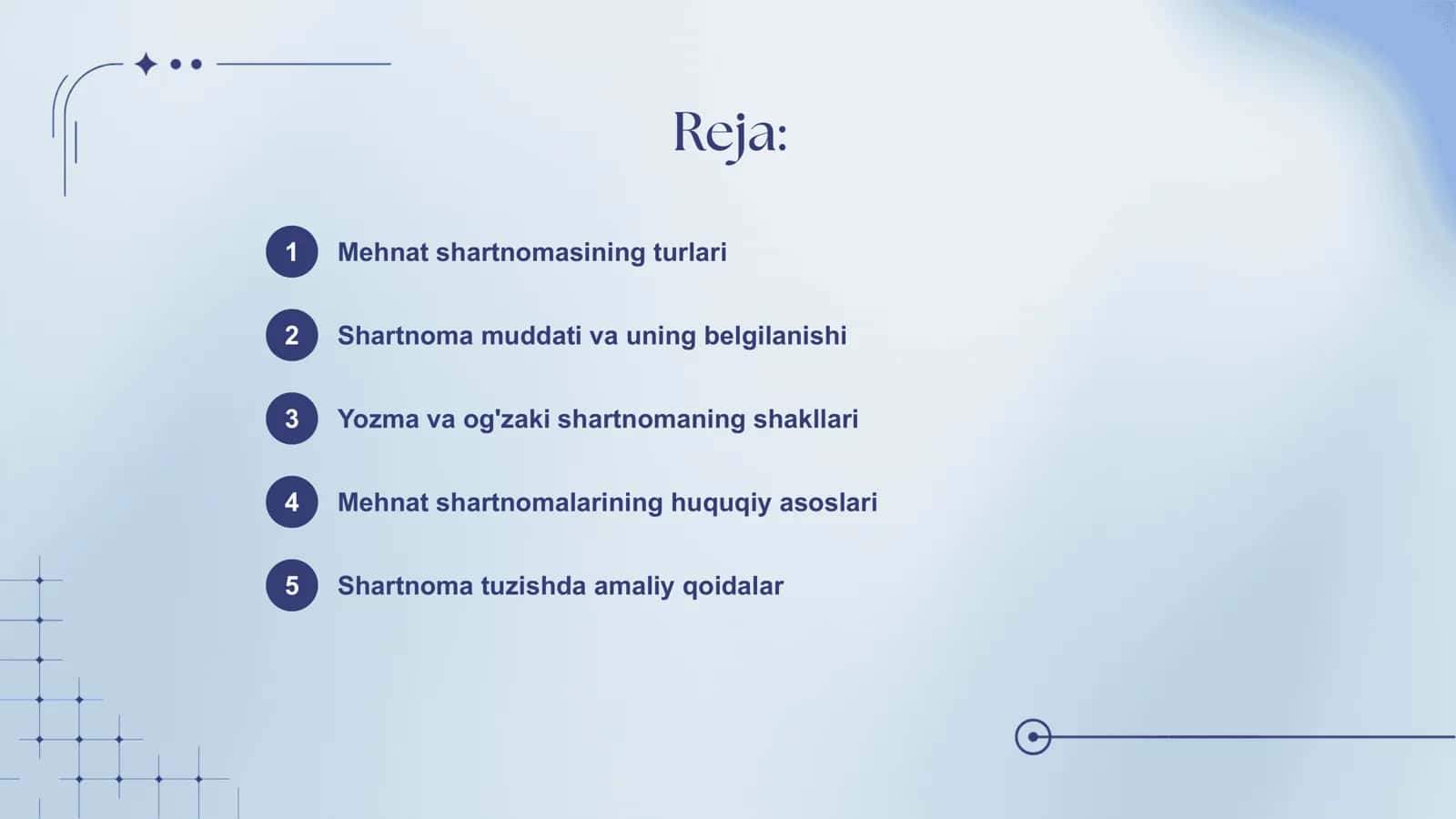 Mehnat shartnomasining turlari, mudatti va shakli 2
