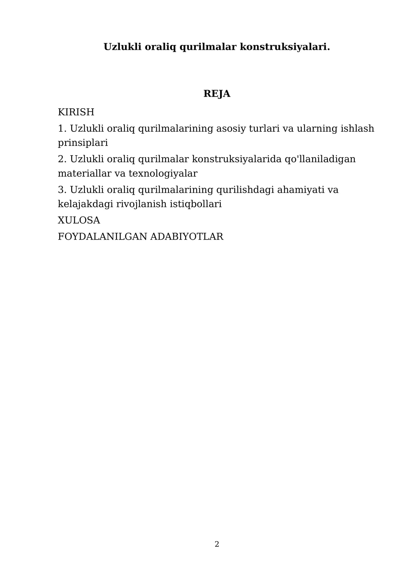 Uzlukli oraliq qurilmalar konstruksiyalari 2