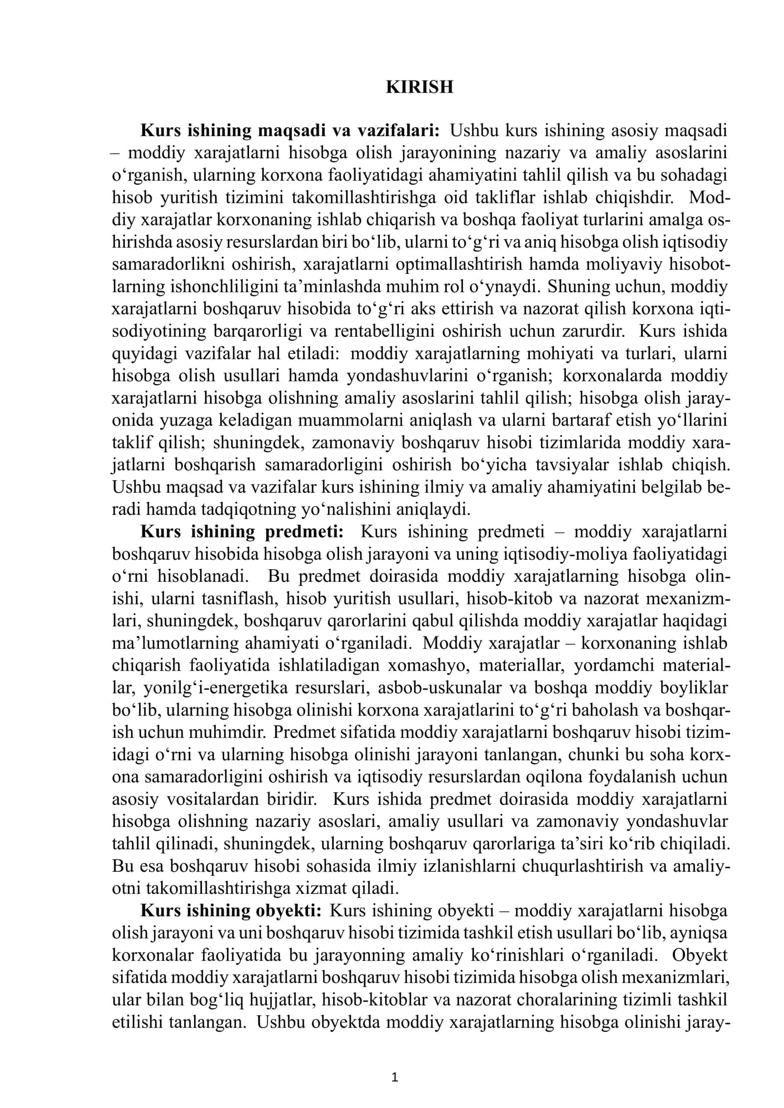 Moddiy xarajatlarni hisobga olish va tahlil qilish 2