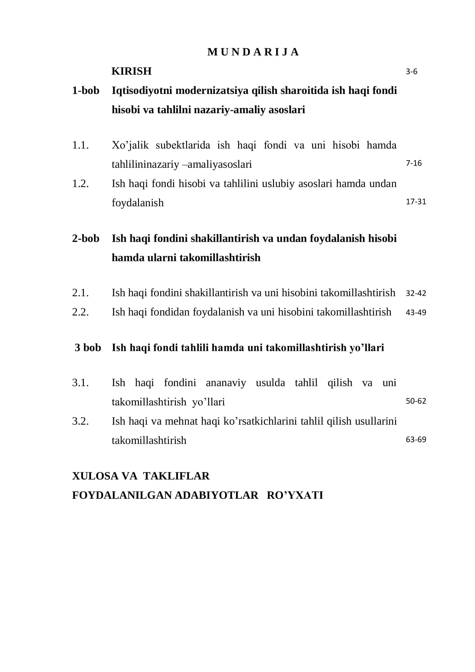 Ish haqi fondi va unga foydalanish hisobi hamda tahlili 2