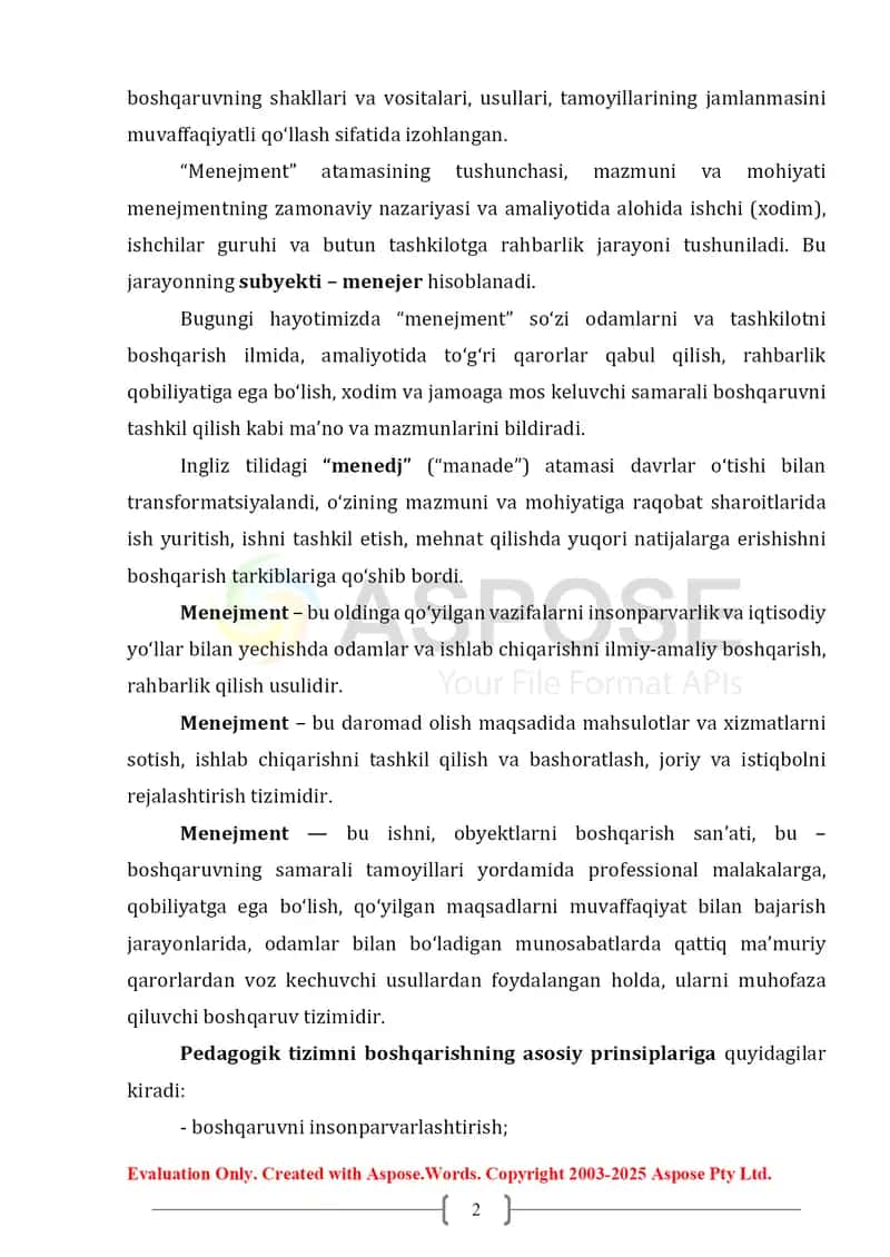 Ta’lim muassasasini boshqarishning ilmiy asoslari 2
