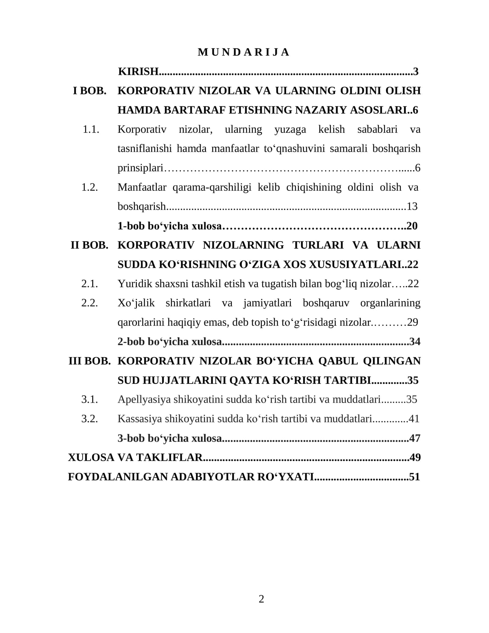 KORPORATIV NIZOLAR VA ULARNING OLDINI OLISH HAMDA BARTARAF ETISH YO‘NALISHLARI 2