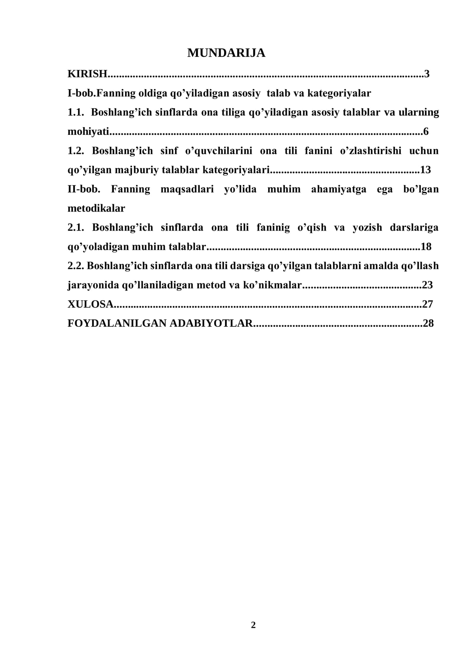 Boshlang'ich sinflarda ona tili savodxonligi dasturining tahlili 2