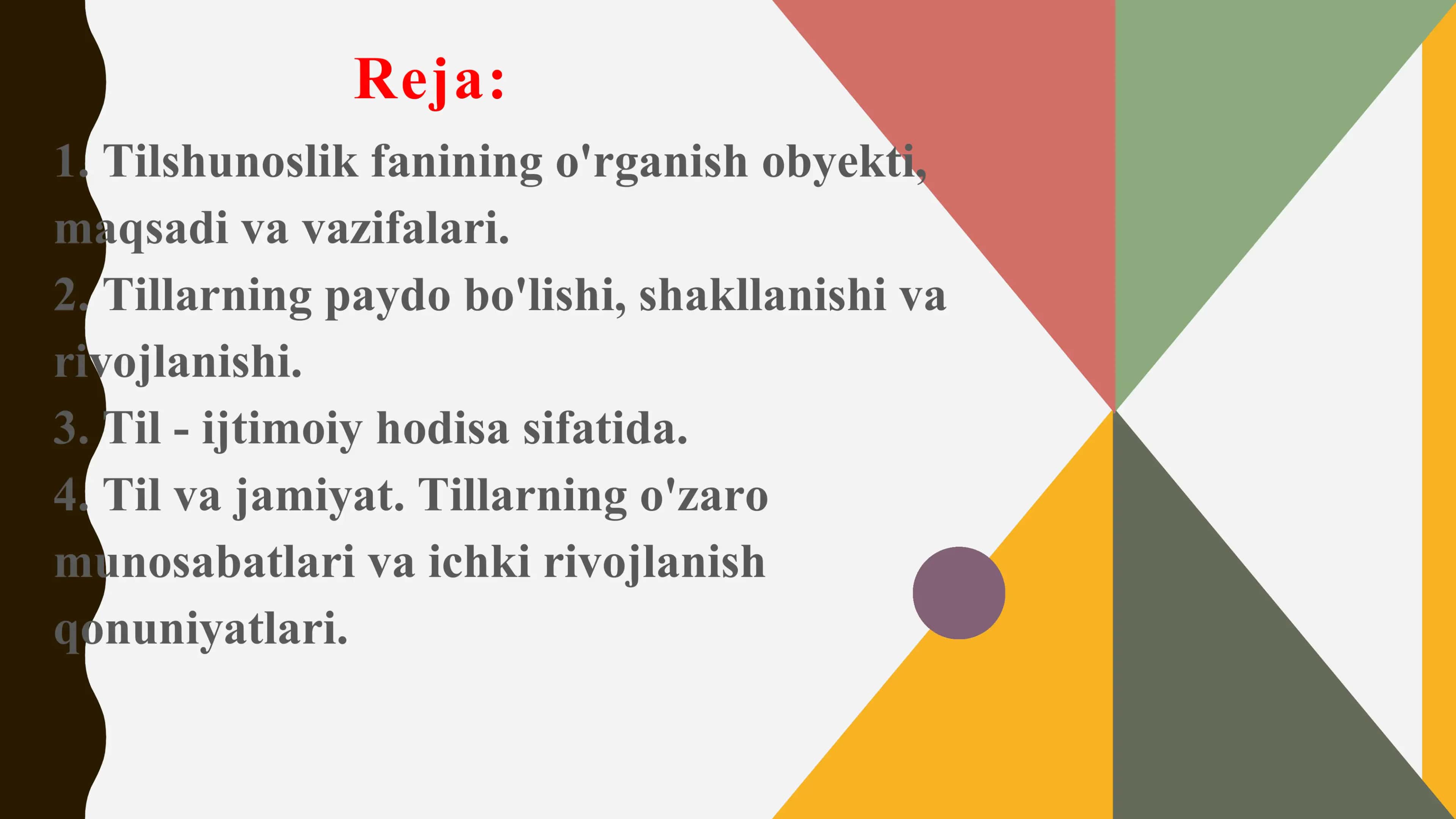 Tilshunoslik fanining o'rganish obyekti 2