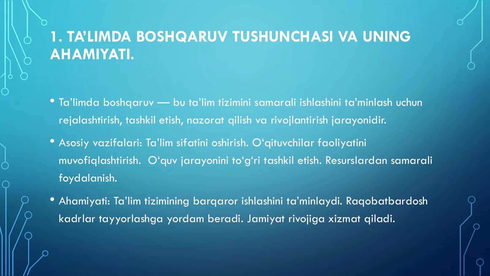 TA’LIMDA BOSHQARUV MODELI 2