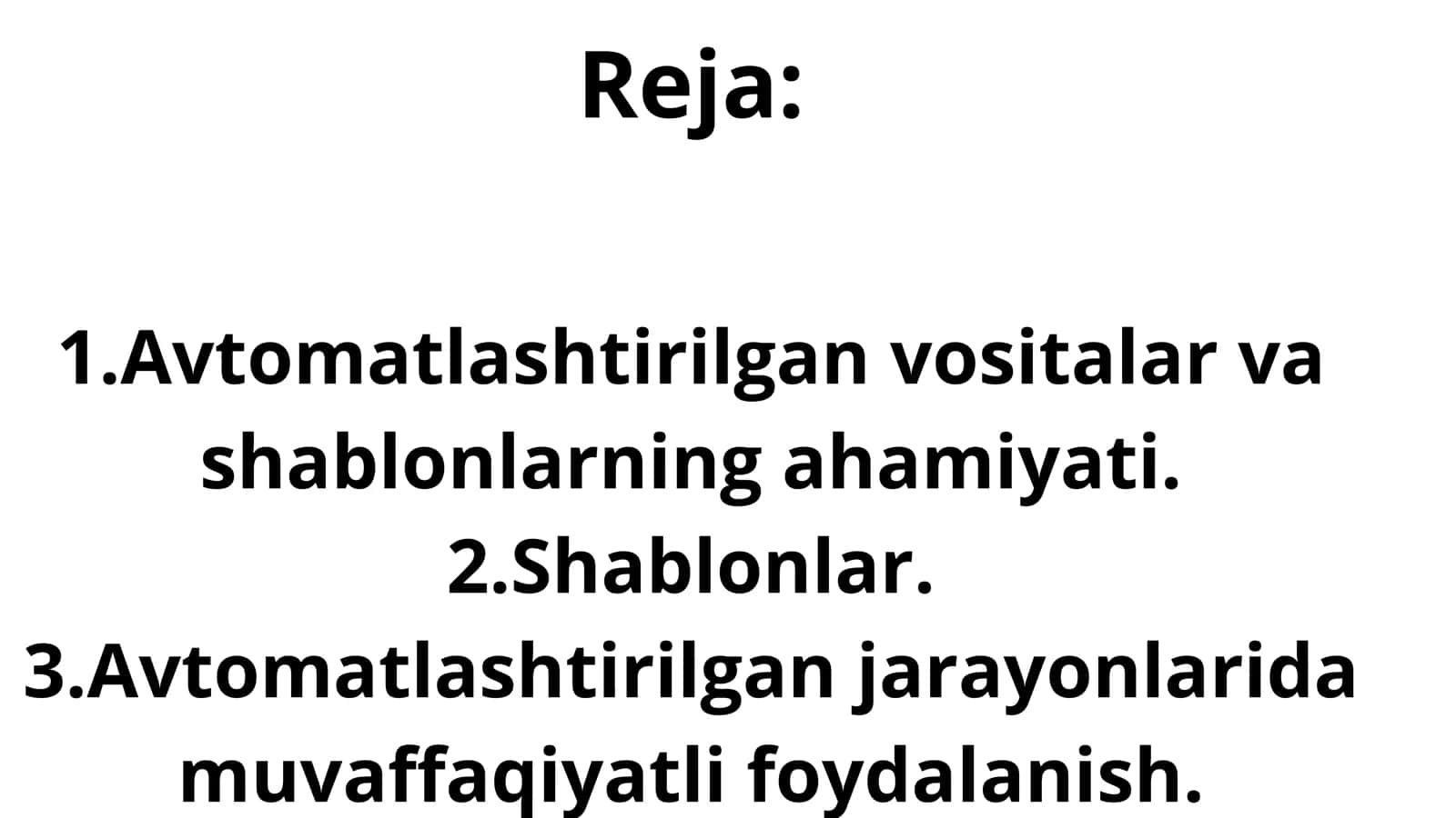 Avtomatlashtirilgan vositalar va shablonlar 2