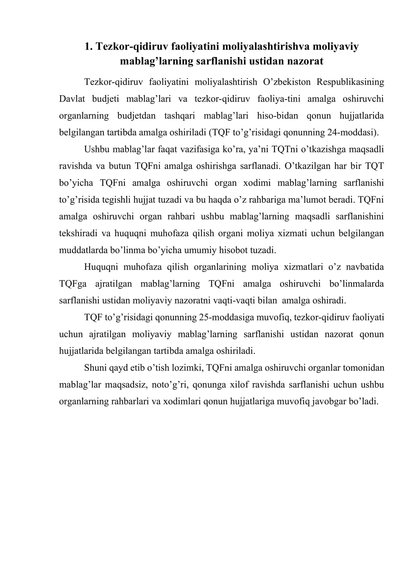 Tezkor-qidiruv faoliyati ustidan nazoratni amalga oshirilishi 2