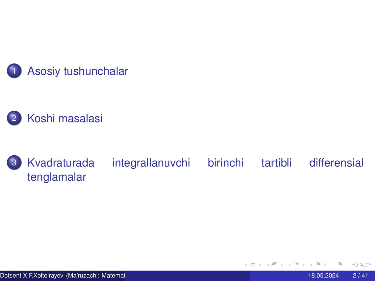 Birinchi tartibli differensial tenglamalar 2