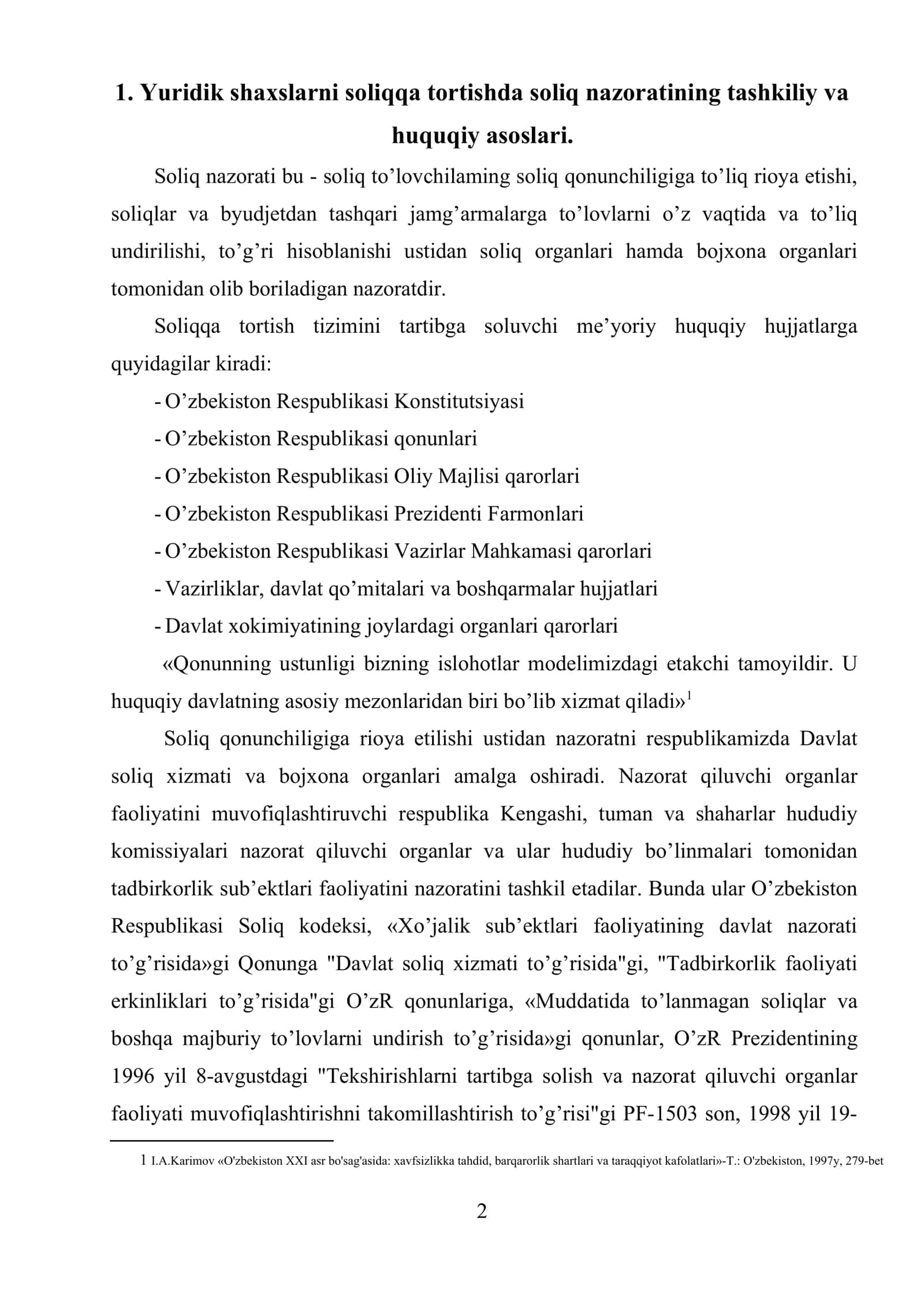 Yuridik shaxslarni soliqqa tortishda soliq idoralari nazorati 2