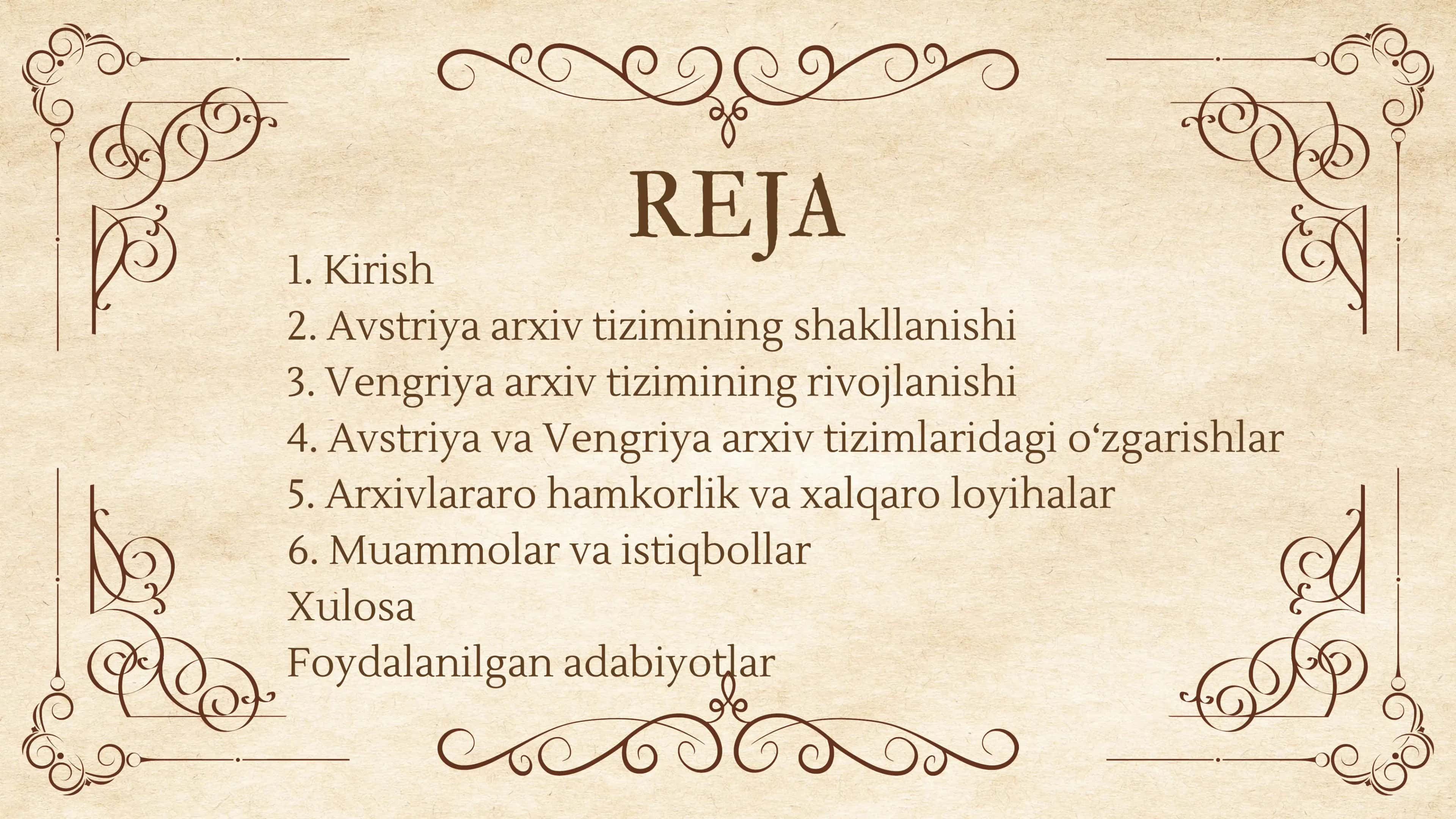 VENGRIYA, AVSTRIYA ARXIVLARI, ARXIV TIZIMIDAGI O’ZGARISHLAR 2