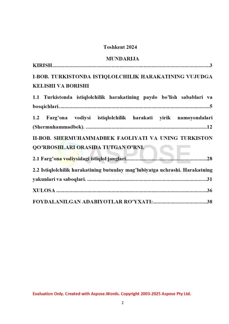 Turkiston mintaqasidagi istiqlolchilik harakatining yo'lboshchilari faoliyati (qo'rboshi Shermuhammadbek hayoti va faoliyati misolida) 2