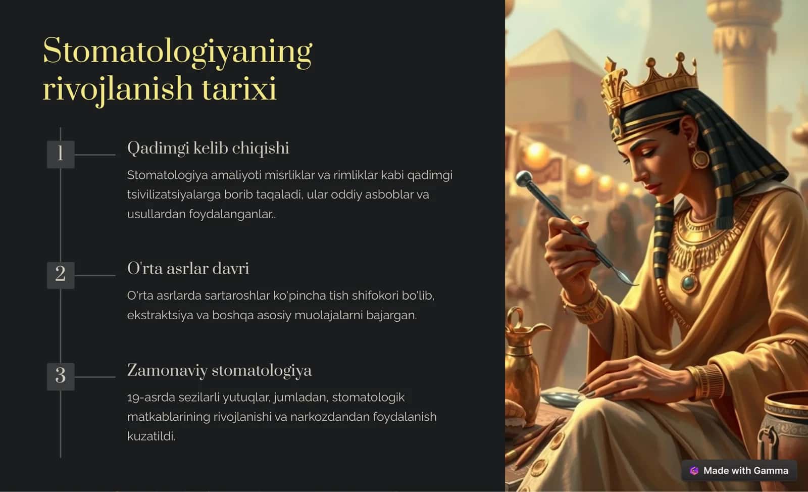 "Stomatologiya mutaxassisligiga kirish" prezintatsiya 2