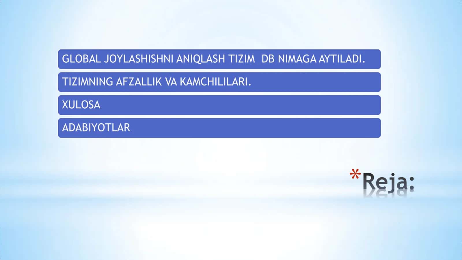 GLOBAL JOYLASHISHNI ANIQLASH TIZIM 2
