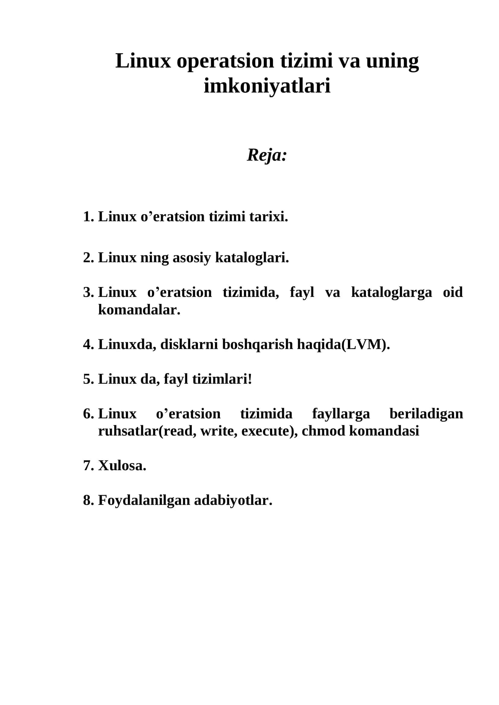 Linux operatsion tizimi va uning imkoniyatlari 2