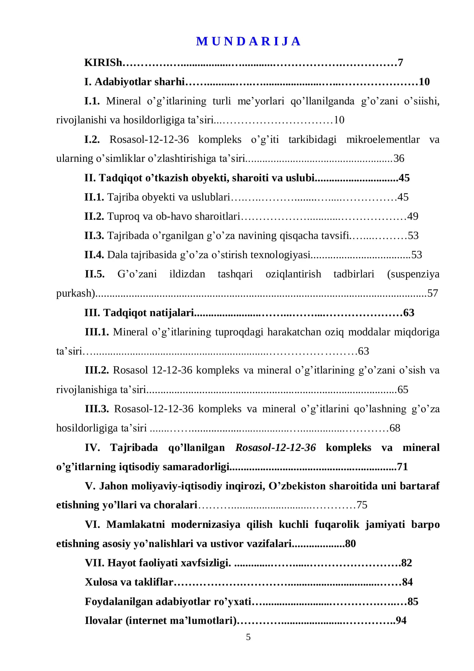 Agrokimyo va agrotuproqshunoslik ta'lim yo'nalishi bakalavriat bitiruvchisi 2