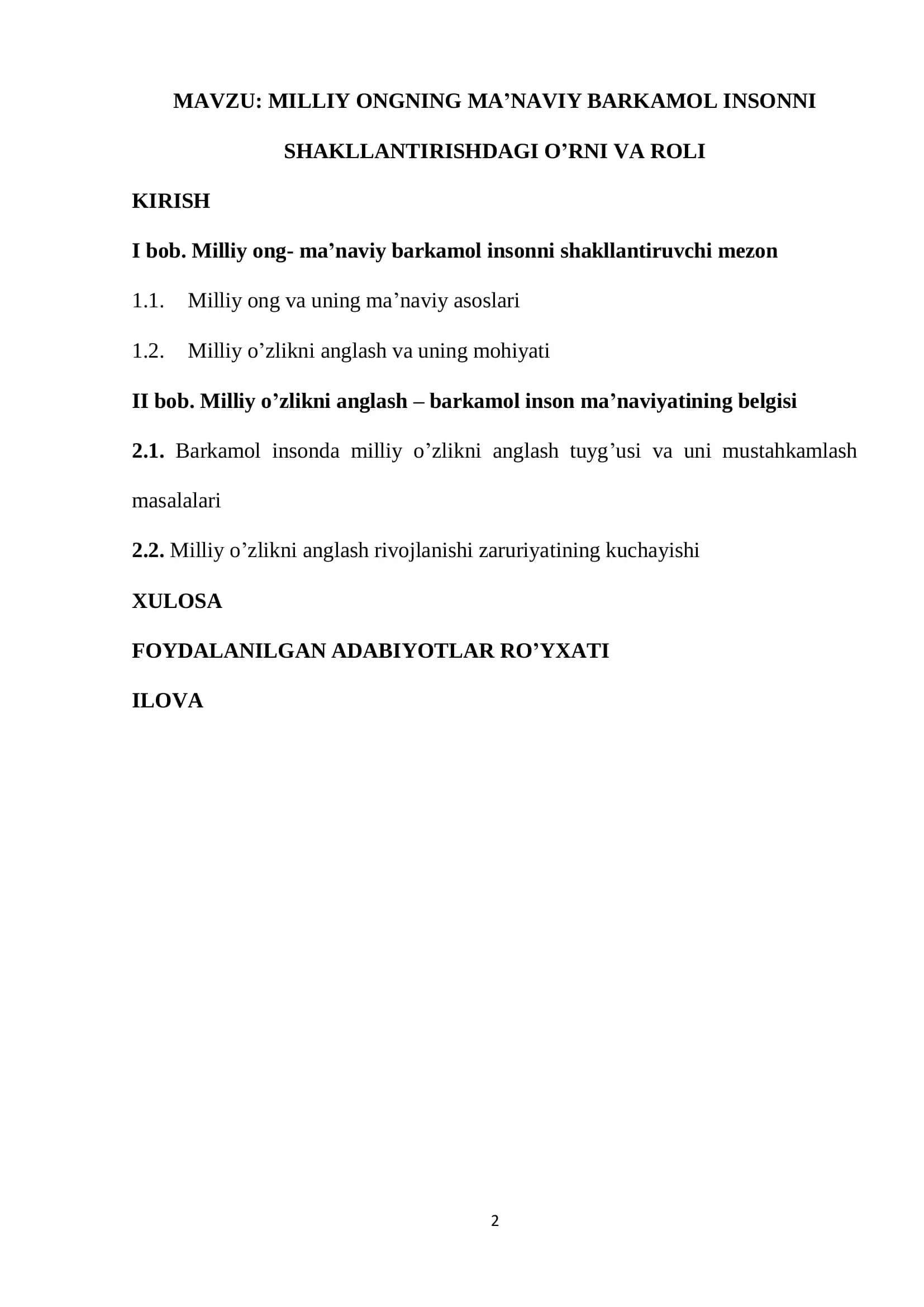 MILLIY ONGNING MA’NAVIY BARKAMOL INSONNI SHAKLLANTIRISHDAGI O’RNI VA ROLI 2