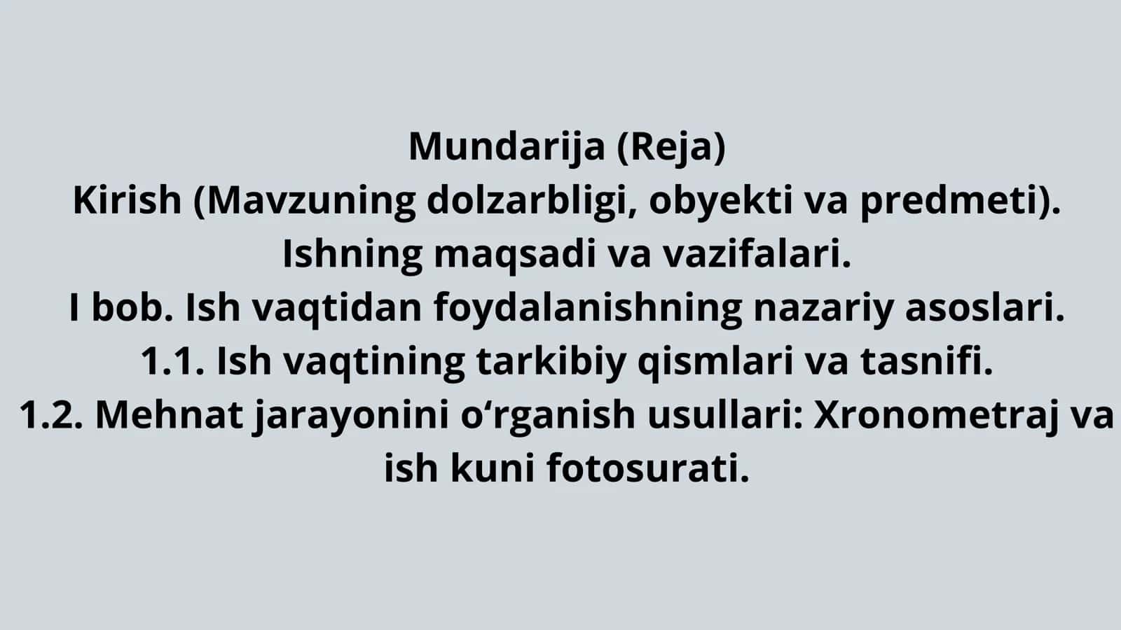 ishlab chiqarishda ish kuni xronometraji 2