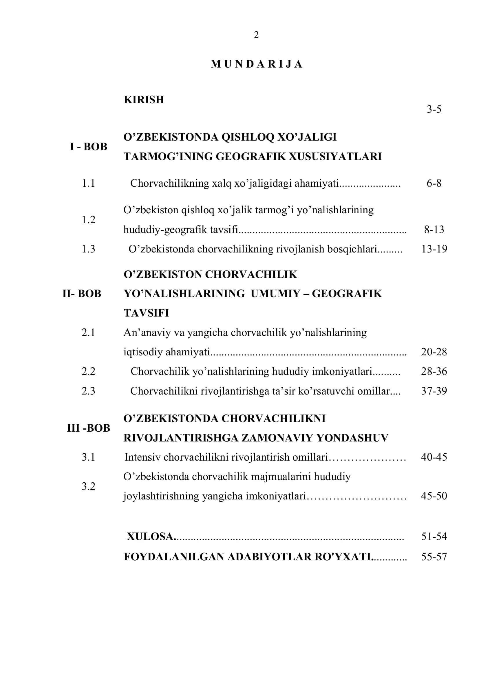 O`zbekistonda chorvachilikni rivojlantirish istiqbollari 2