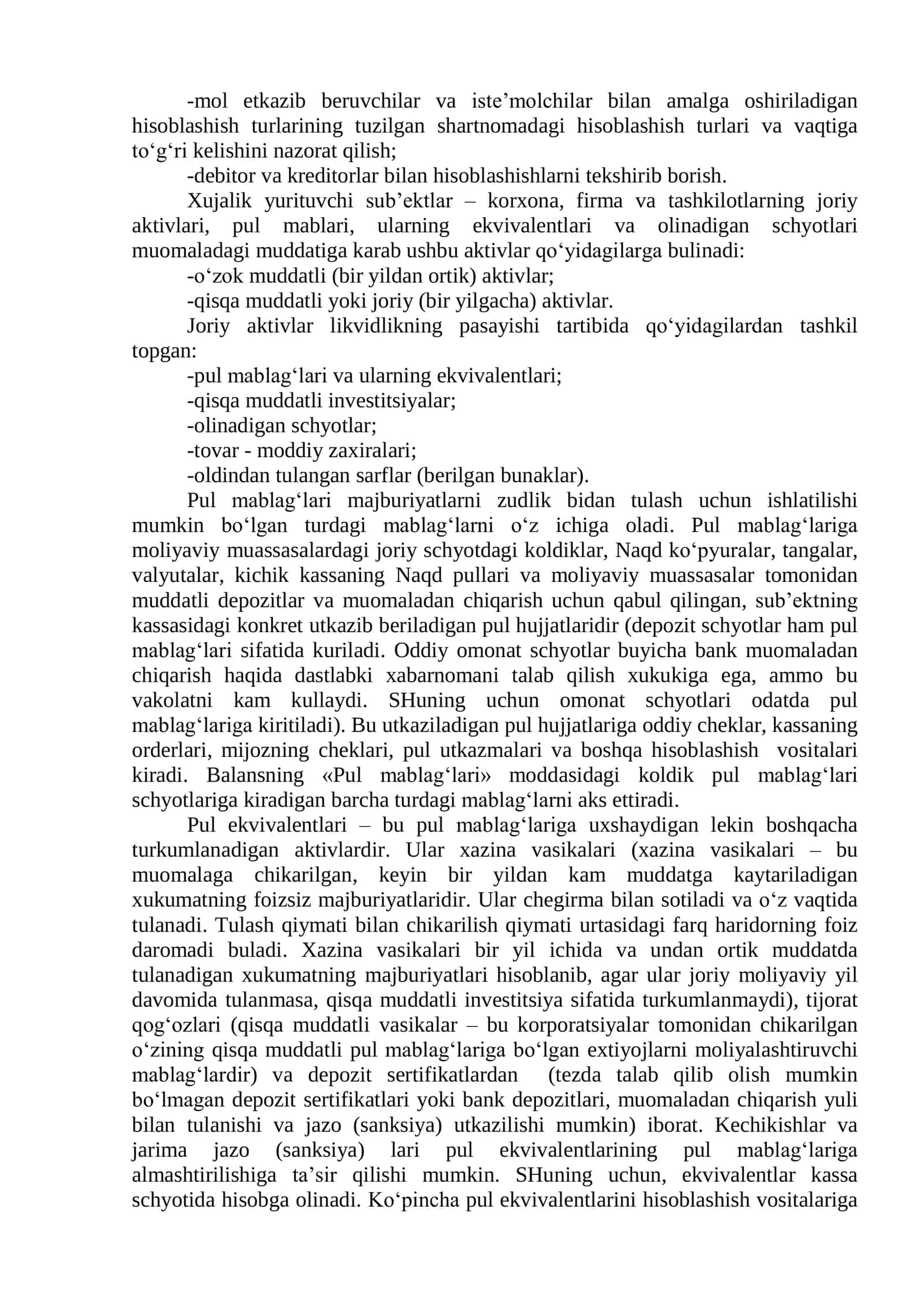Pul Mablag'lari va Valyuta Operatsiyalari Hisobi 2