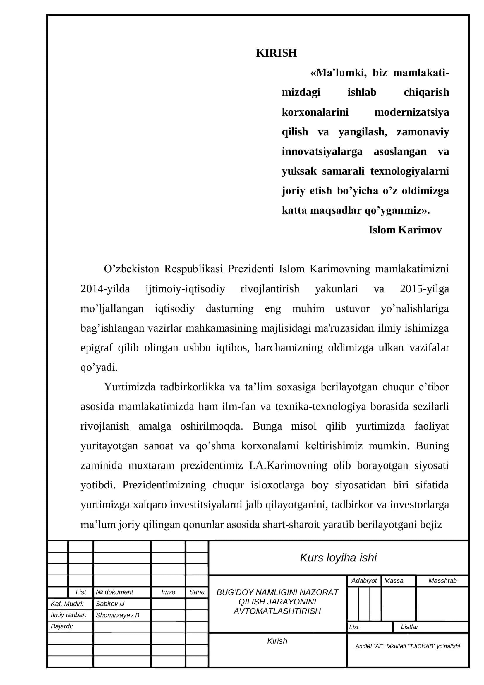 BUG‘DOY NAMLIGINI NAZORAT QILISH JARAYONINI AVTOMATLASHTIRISHNING TAVSIFI 2