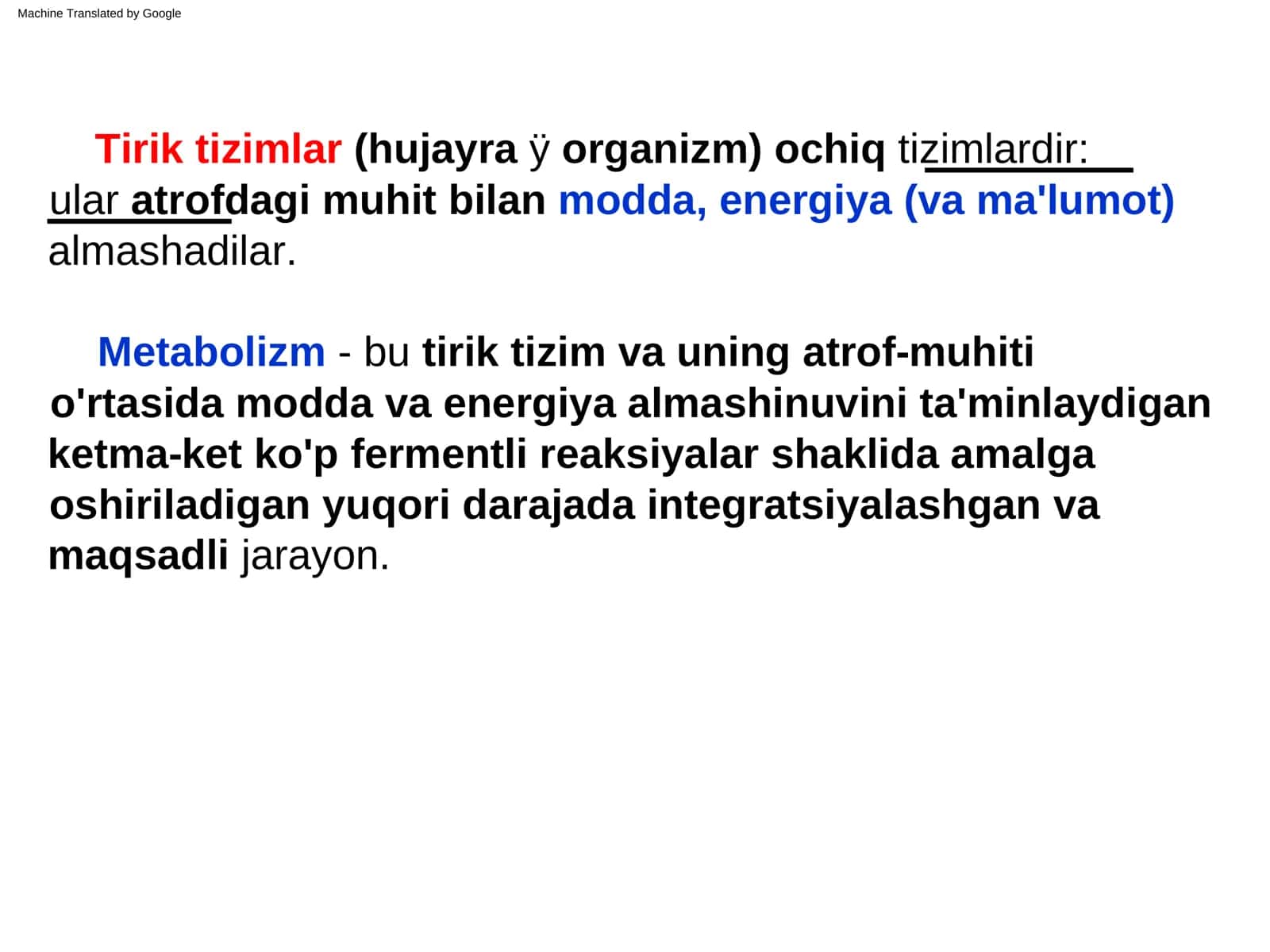 METABOLIZM VA BIOENERGETIKA 2
