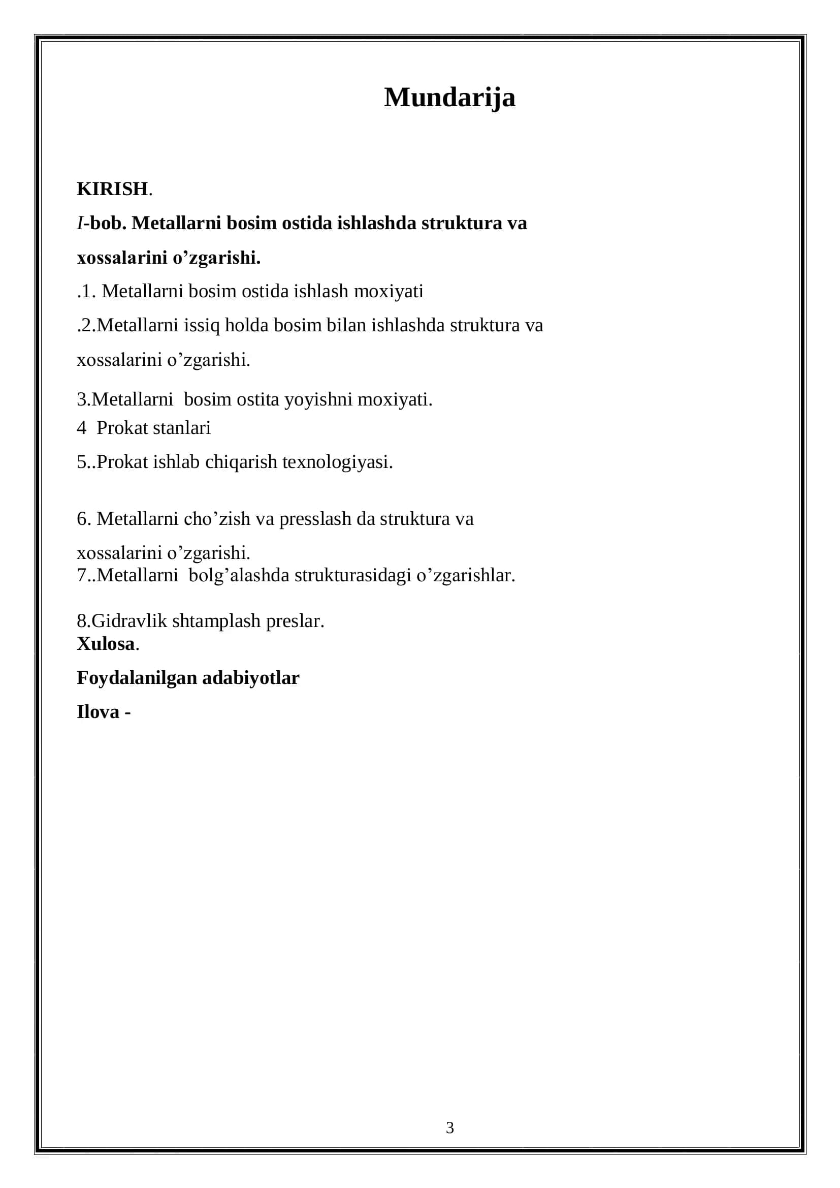 Metallarni bosim ostida ishlashda struktura va xossalarini 2