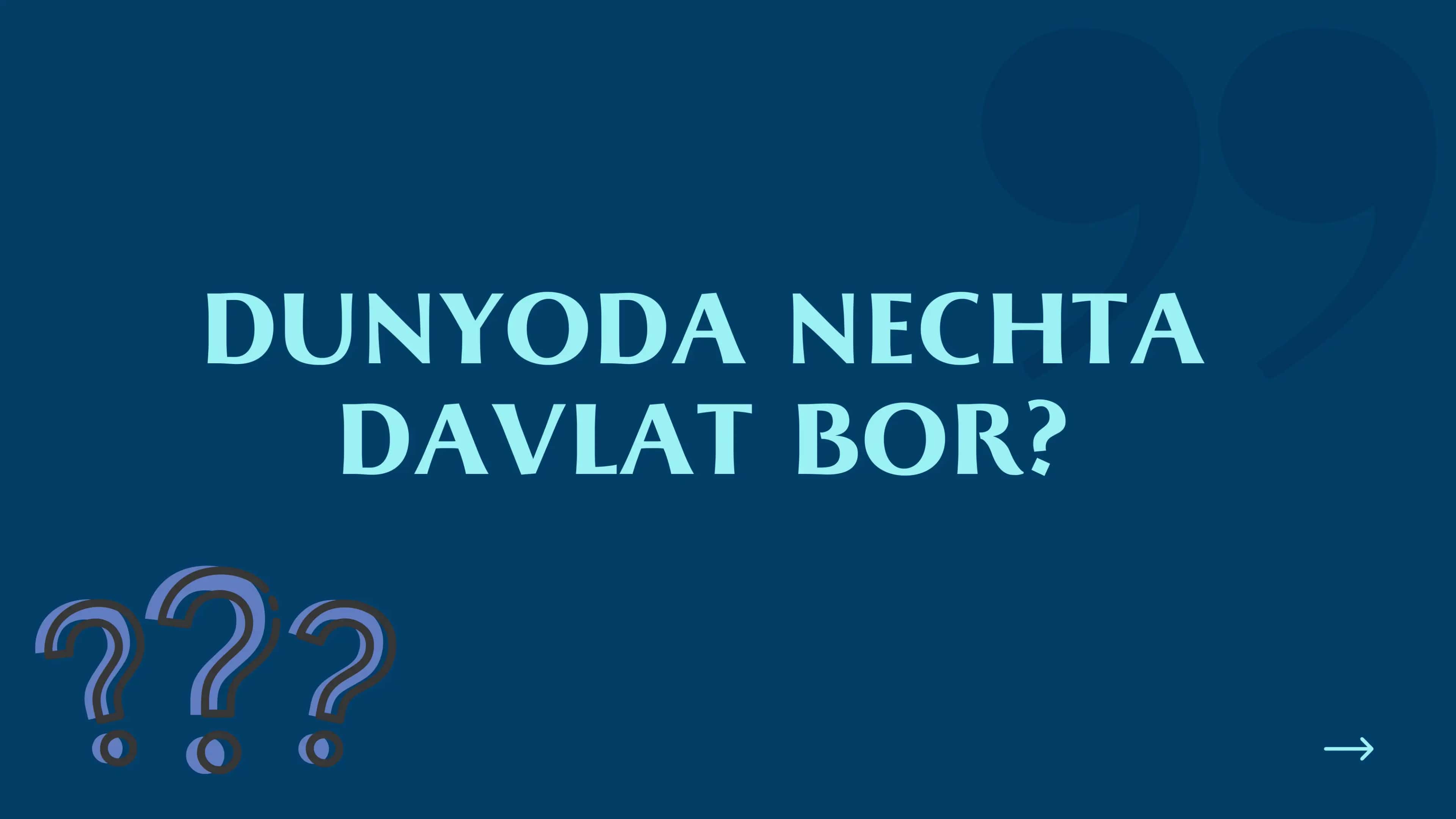 DAVLATLAR VA ULARNING BAYROQLARI 2