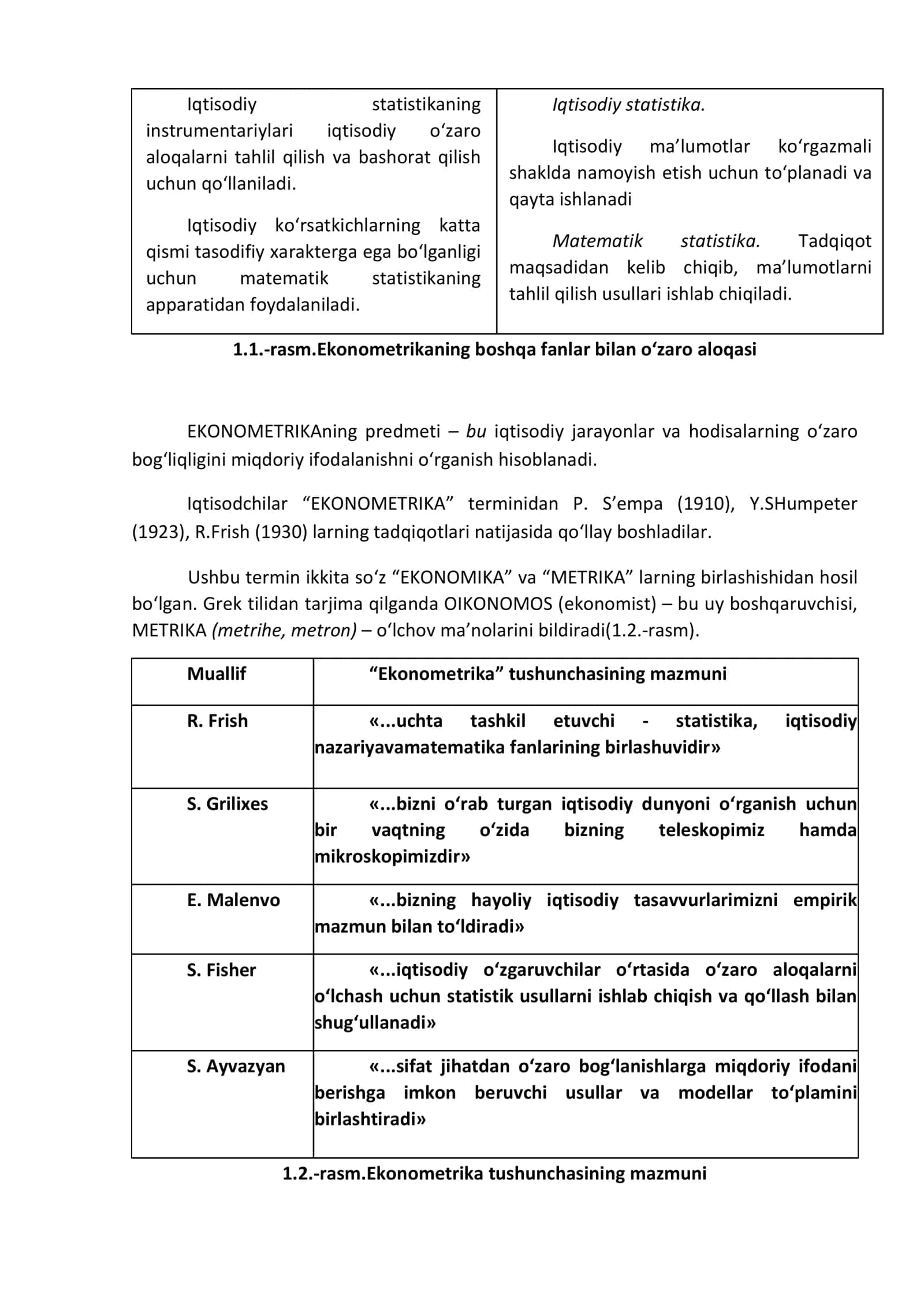 EKONOMETRIK MODELLASHTIRISH ASOSLARI 2