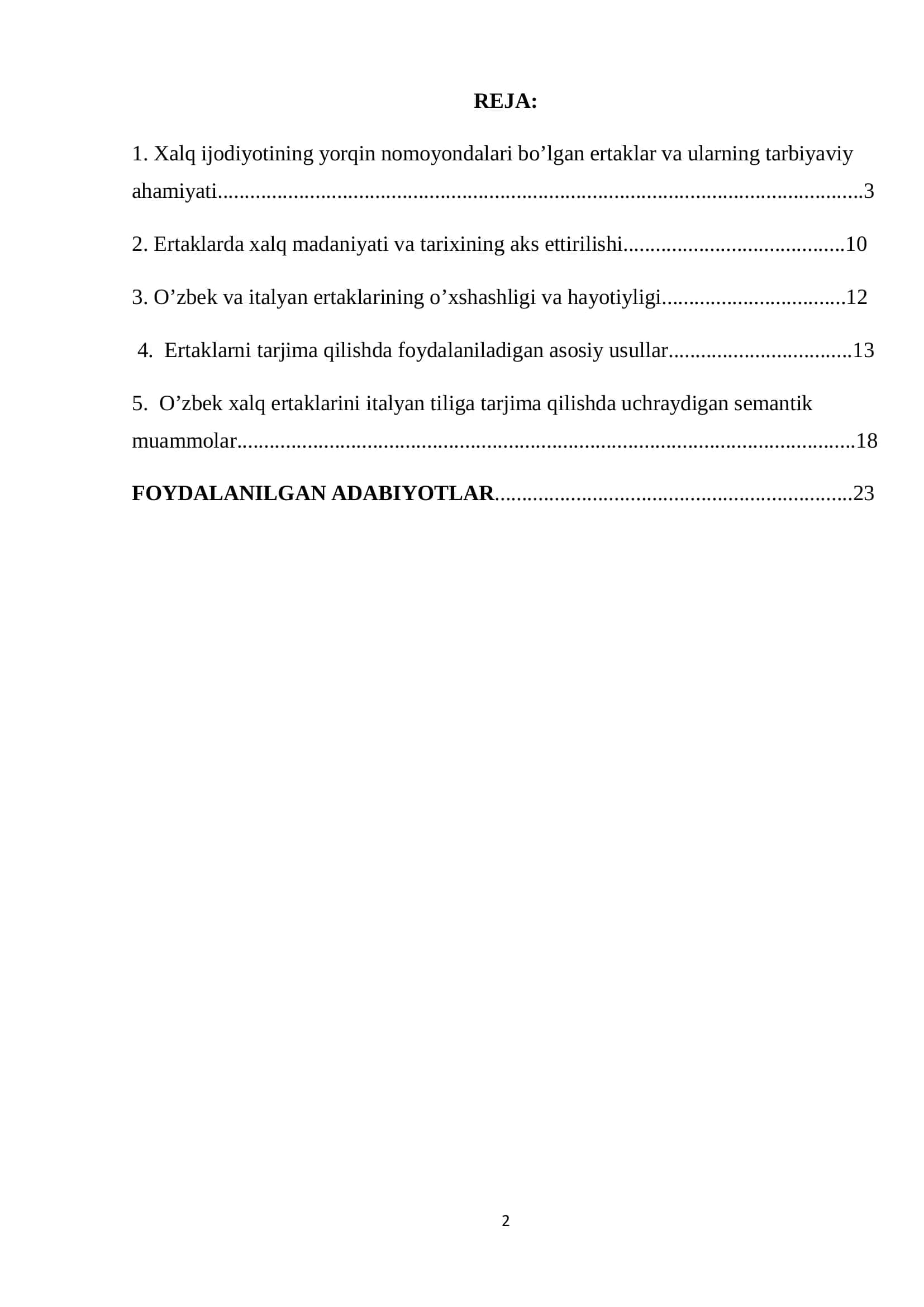 O'zbek xalq ertaklarini italyan tiliga tarjima qilishda uchraydigan semantik muammolar 2