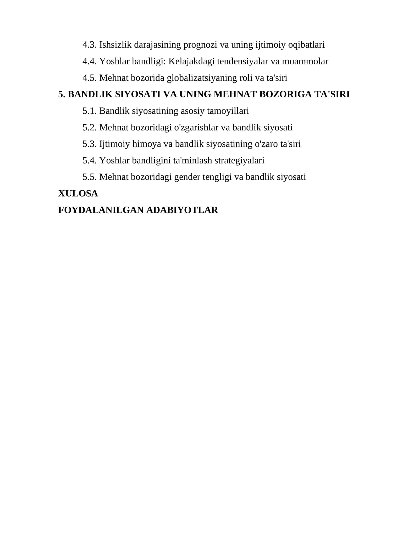 MEHNAT BOZORI DINAMIKASI VA BANDLIKNING UZOQ MUDDATLI TENDENSIYALARI: TAHLIL VA PROGNOZLAR 2