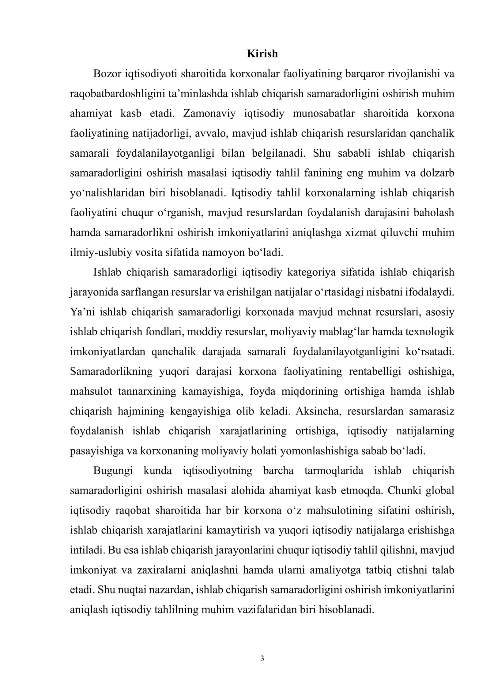 ISHLAB CHIQARISH SAMARADORLIGINI OSHIRISH IMKONIYATLARINI ANIQLASH 2