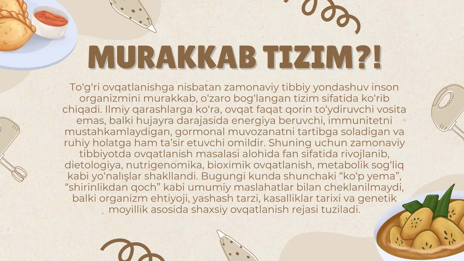 To'g'ri ovqatlanishga nisbatan zamonaviy tibbiy yondashuv 2