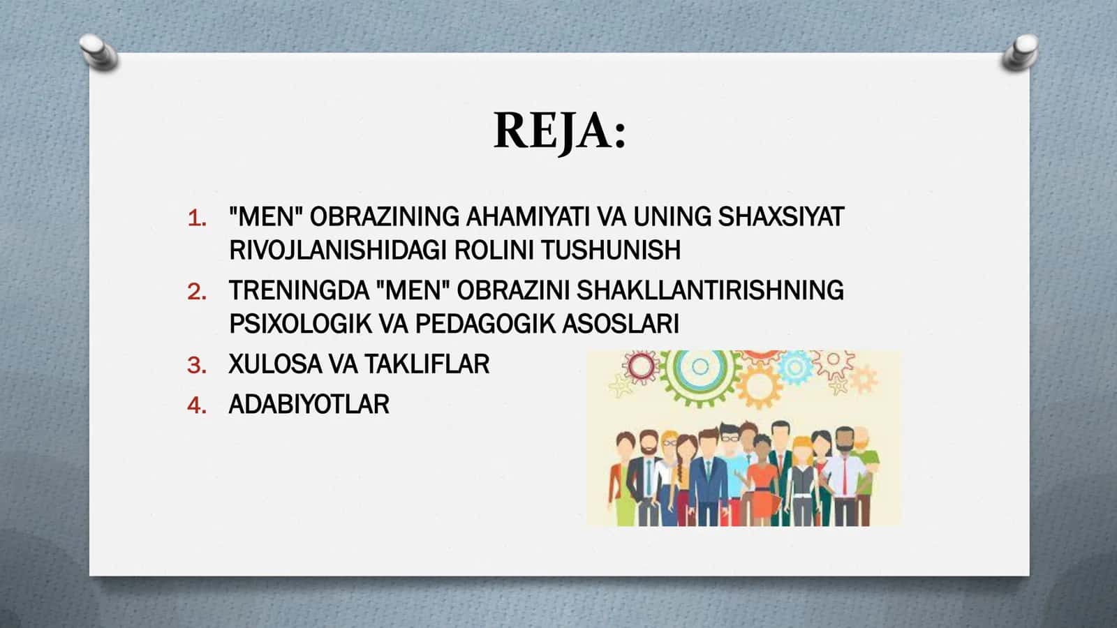 TRENING JARAYONIDA SHAXSDAGI "MEN" OBRAZIGA E'TIBOR QARATISHNING AHAMIYATI 2