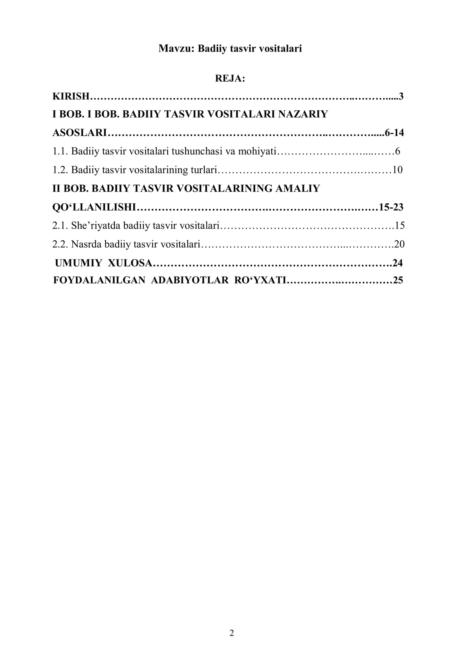 Badiiy tasvir vositalari 2