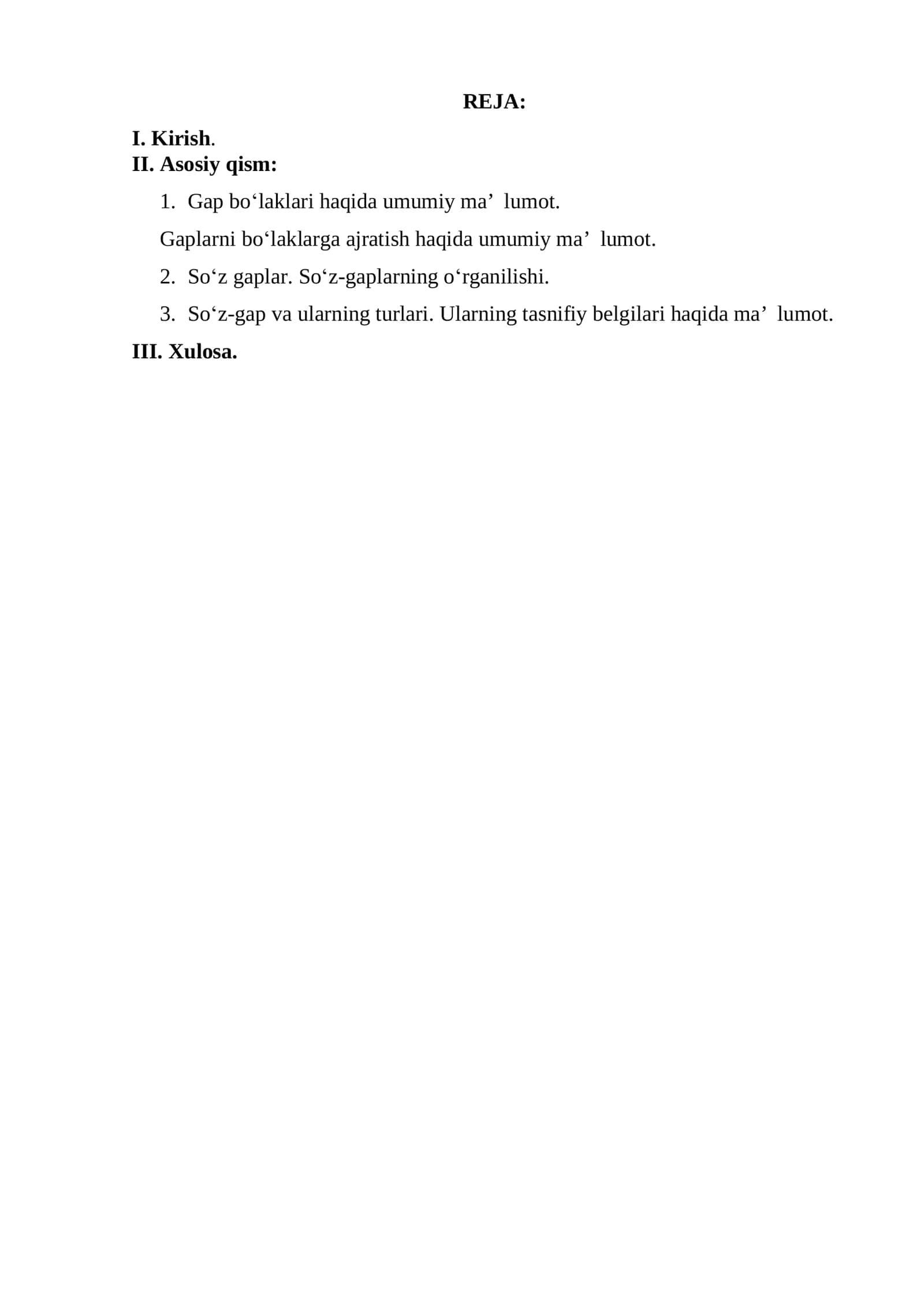 Gap bo‘laklariga ajralmaydigan gaplar 2