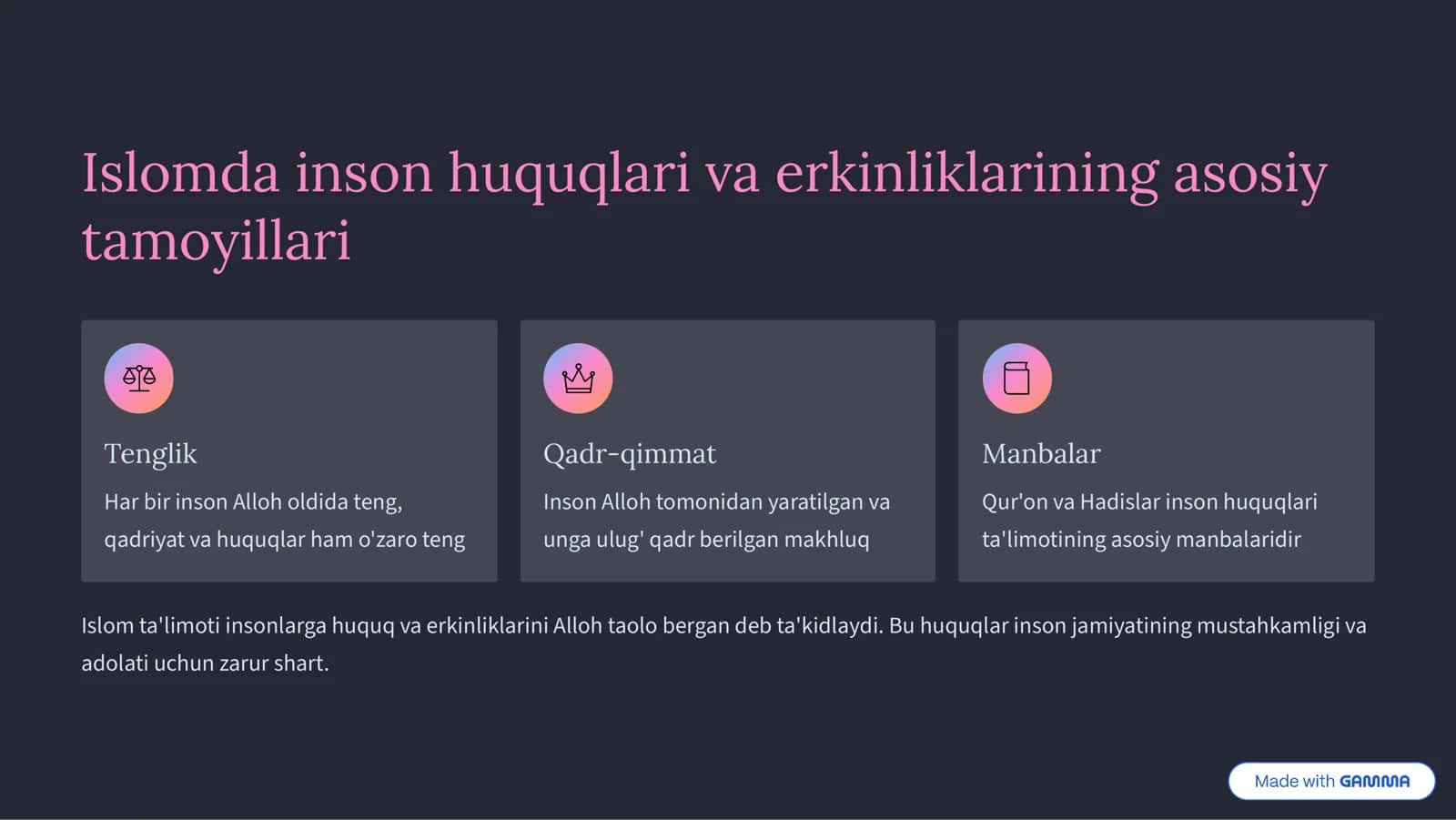 Islomda Inson Huquq va Erkinliklarini Ta'minlanishining O'ziga Xos Jihathlari 2