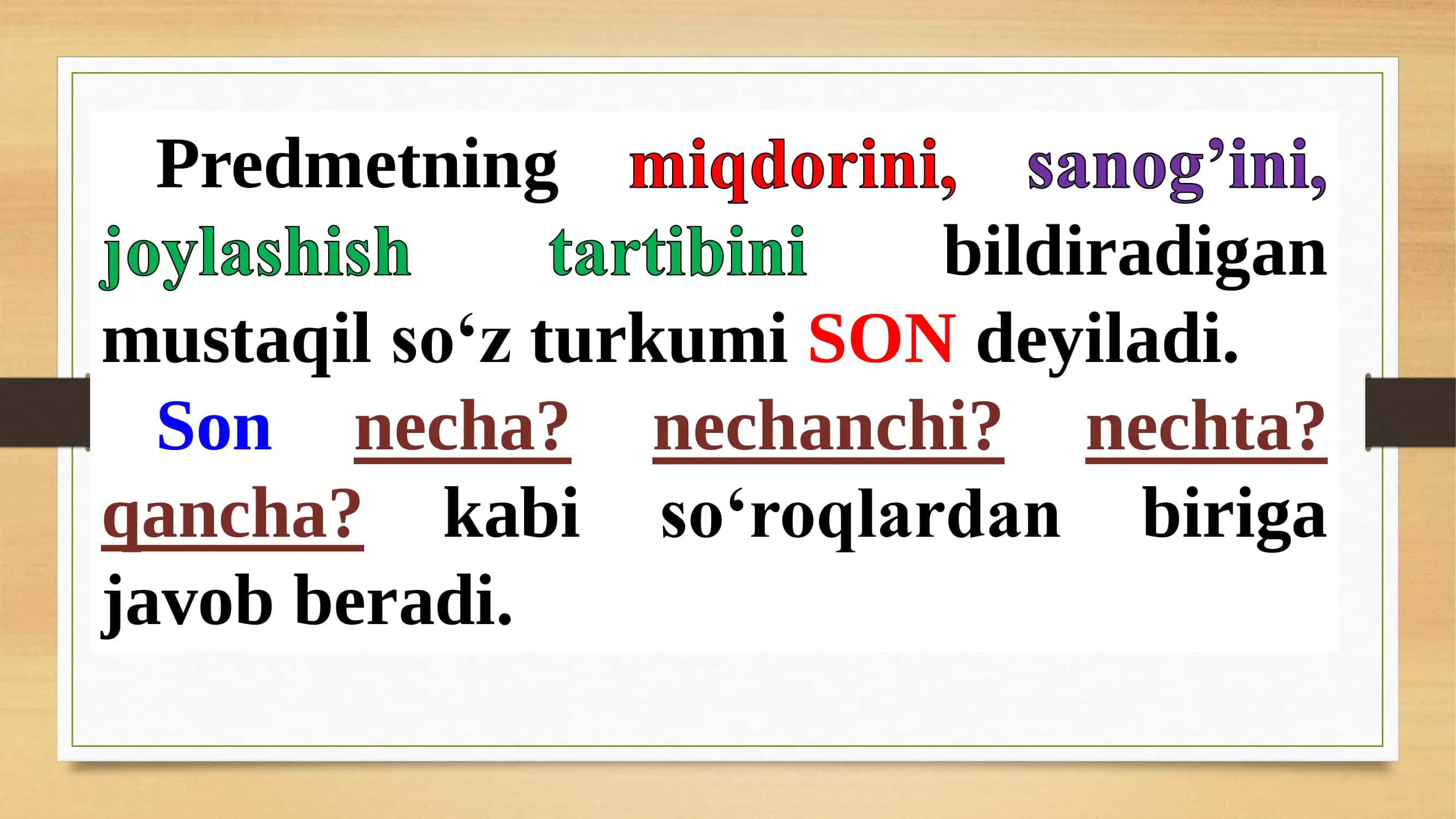 Son So‘z Turkumi 2