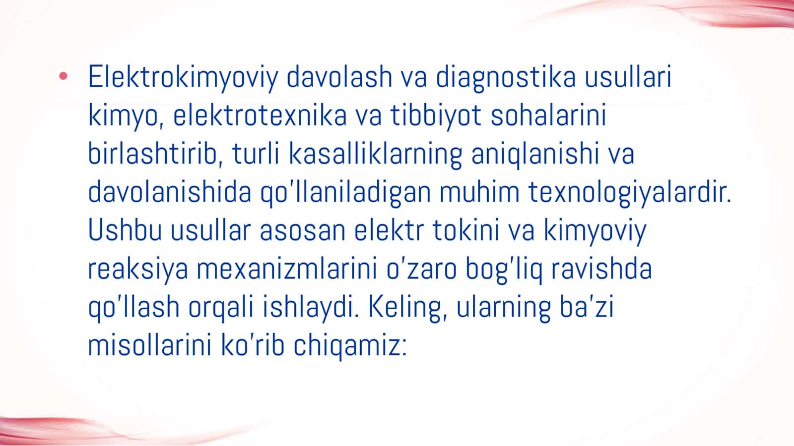 TIBBIY KIMYO ELEKTROKIMYOVIY DAVOLASH VA DIAGNOSTIKA USULLARI 2
