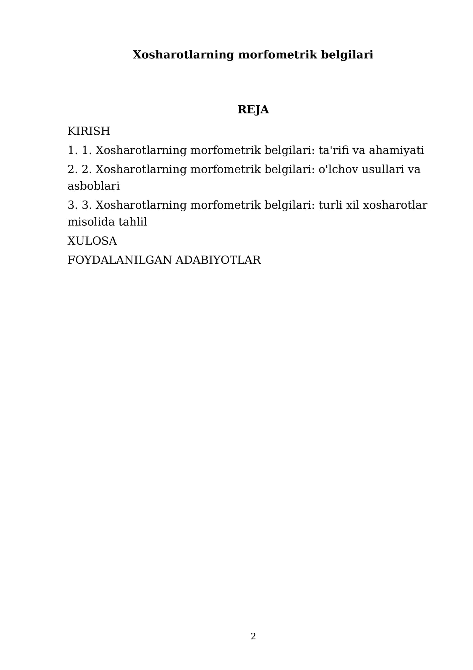 Xosharotlarning morfometrik belgilari 2
