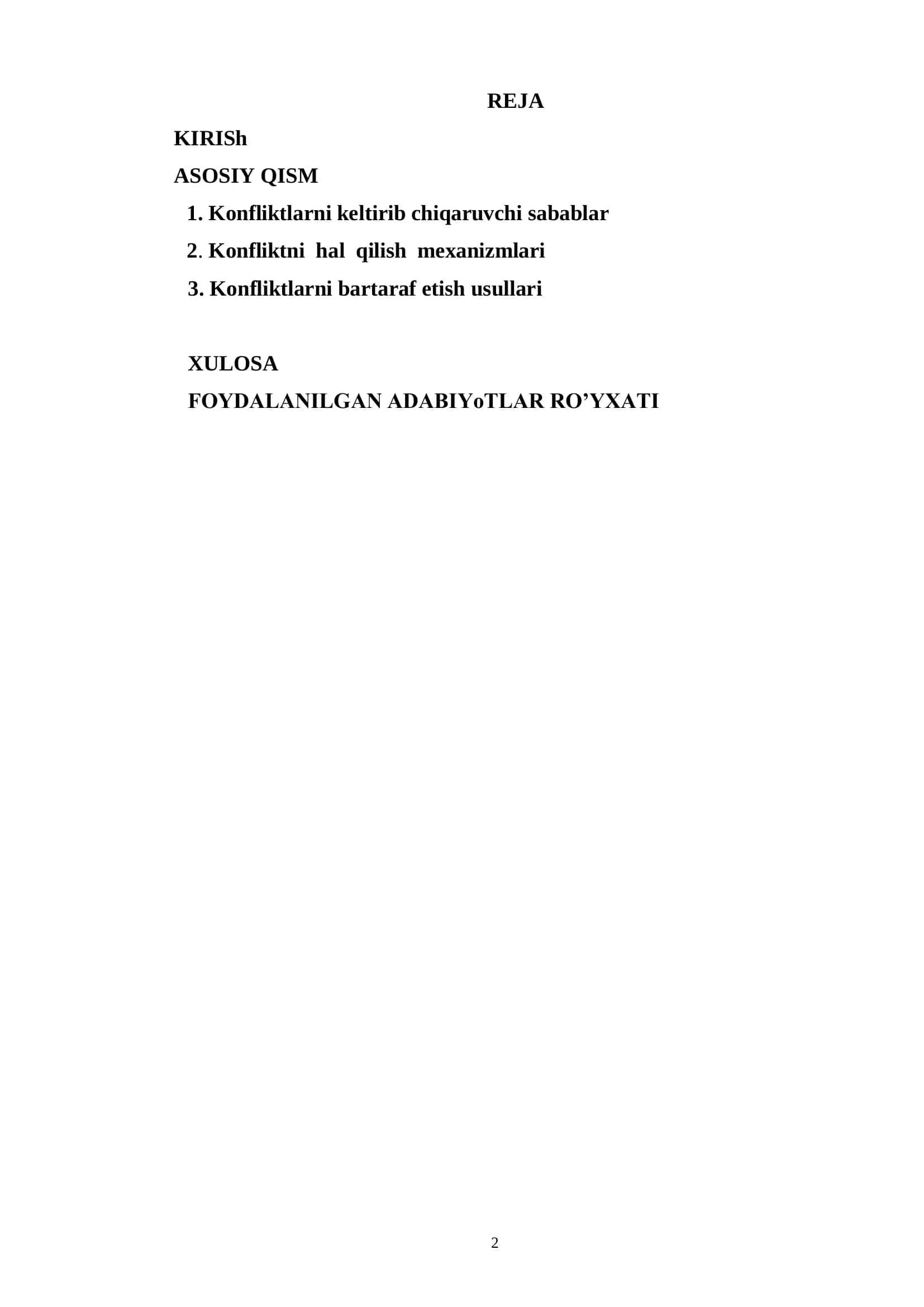 Konfliktlarni keltirib chiqaruvchi sabablar va ularni bartaraf etish usullari 2
