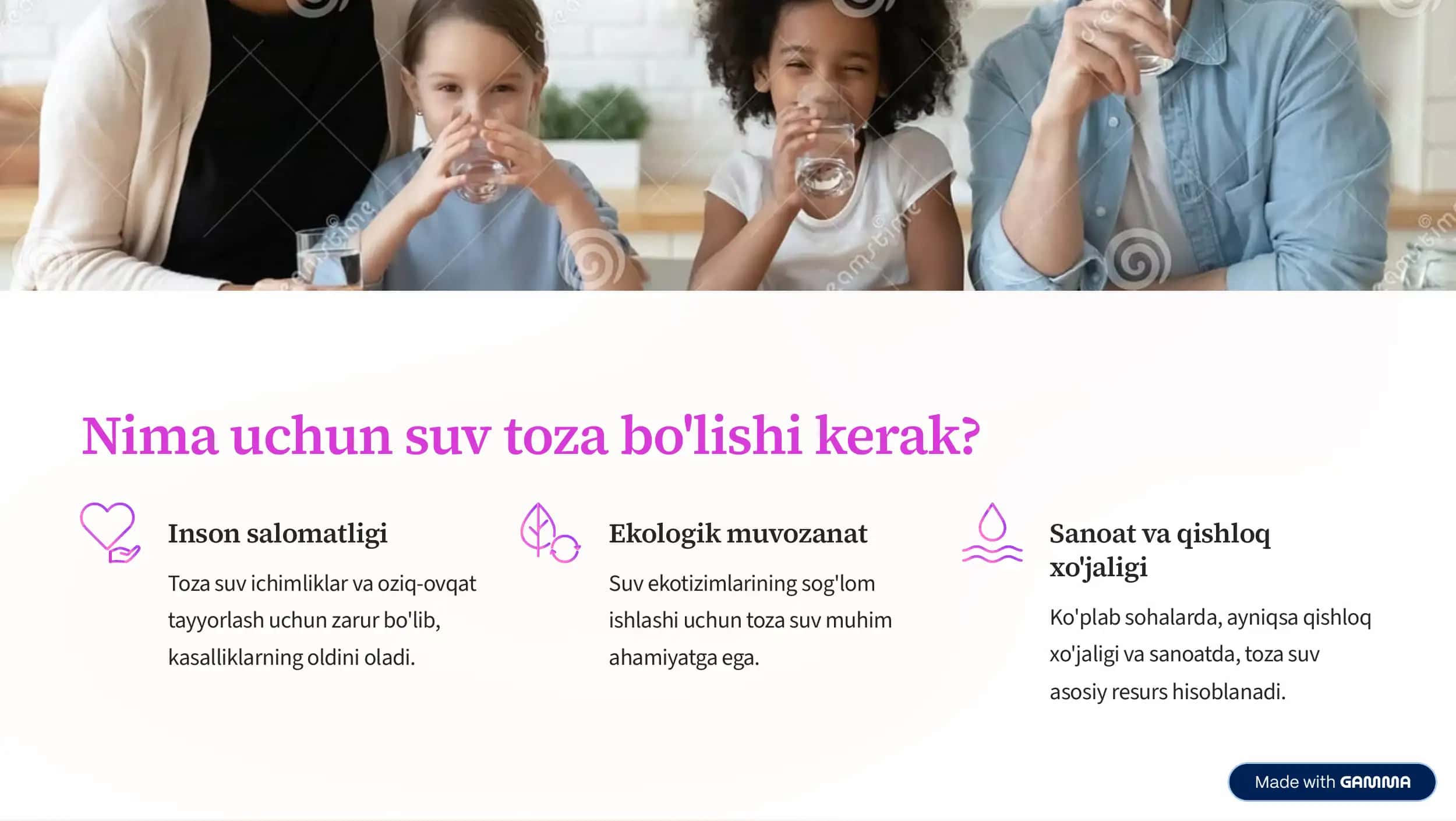 Suvni tozalashning ahamiyati 2