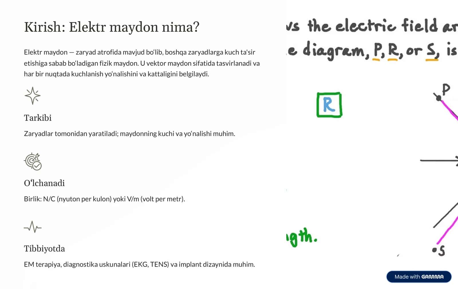 Elektr maydon tushunchasi va uning xarakteristikasi 2