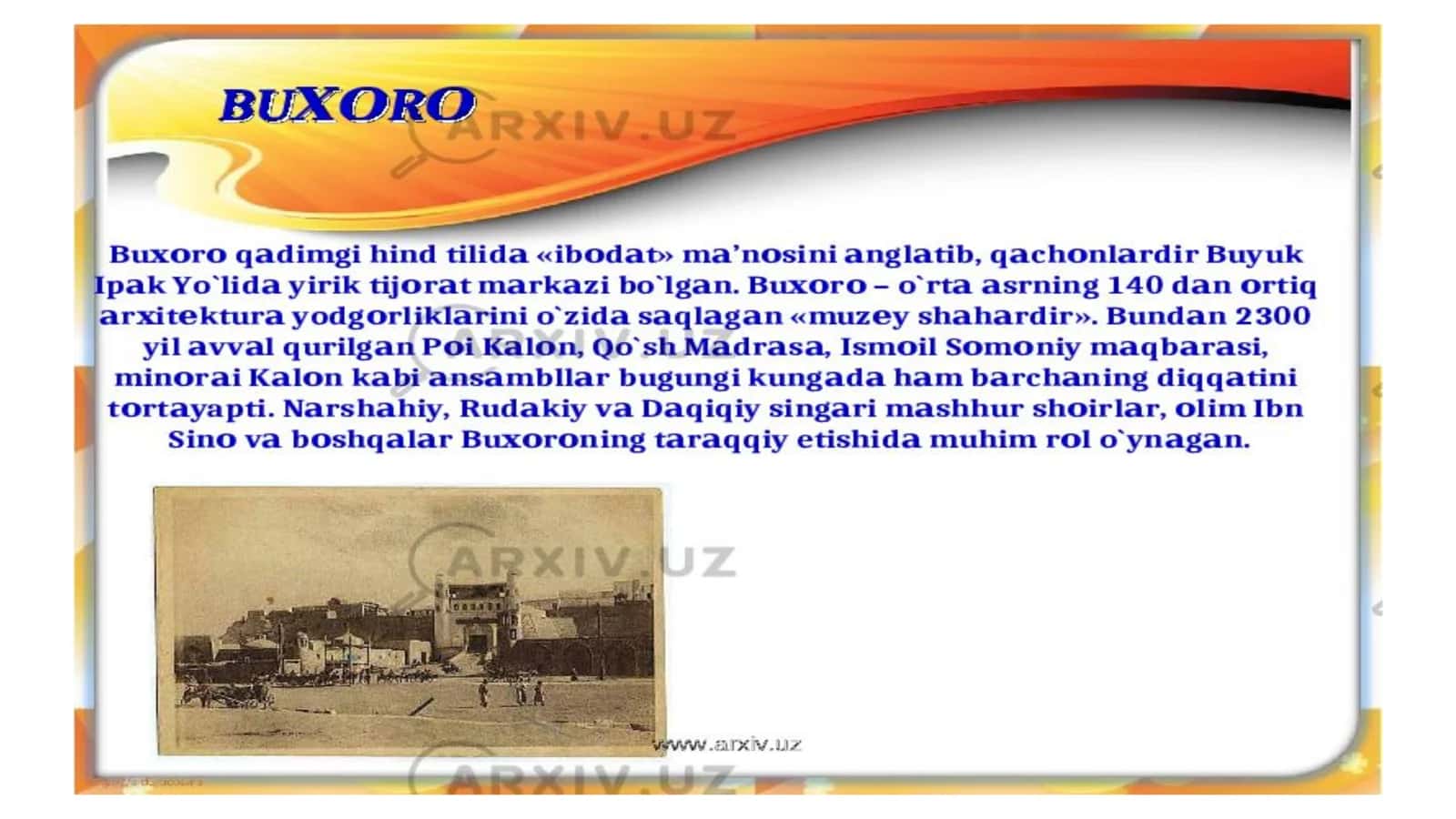 XVII asr 2-yarmi va XIX asr birinchi yarmida Buxoro amirligi tarixiy geografiyasi. 2