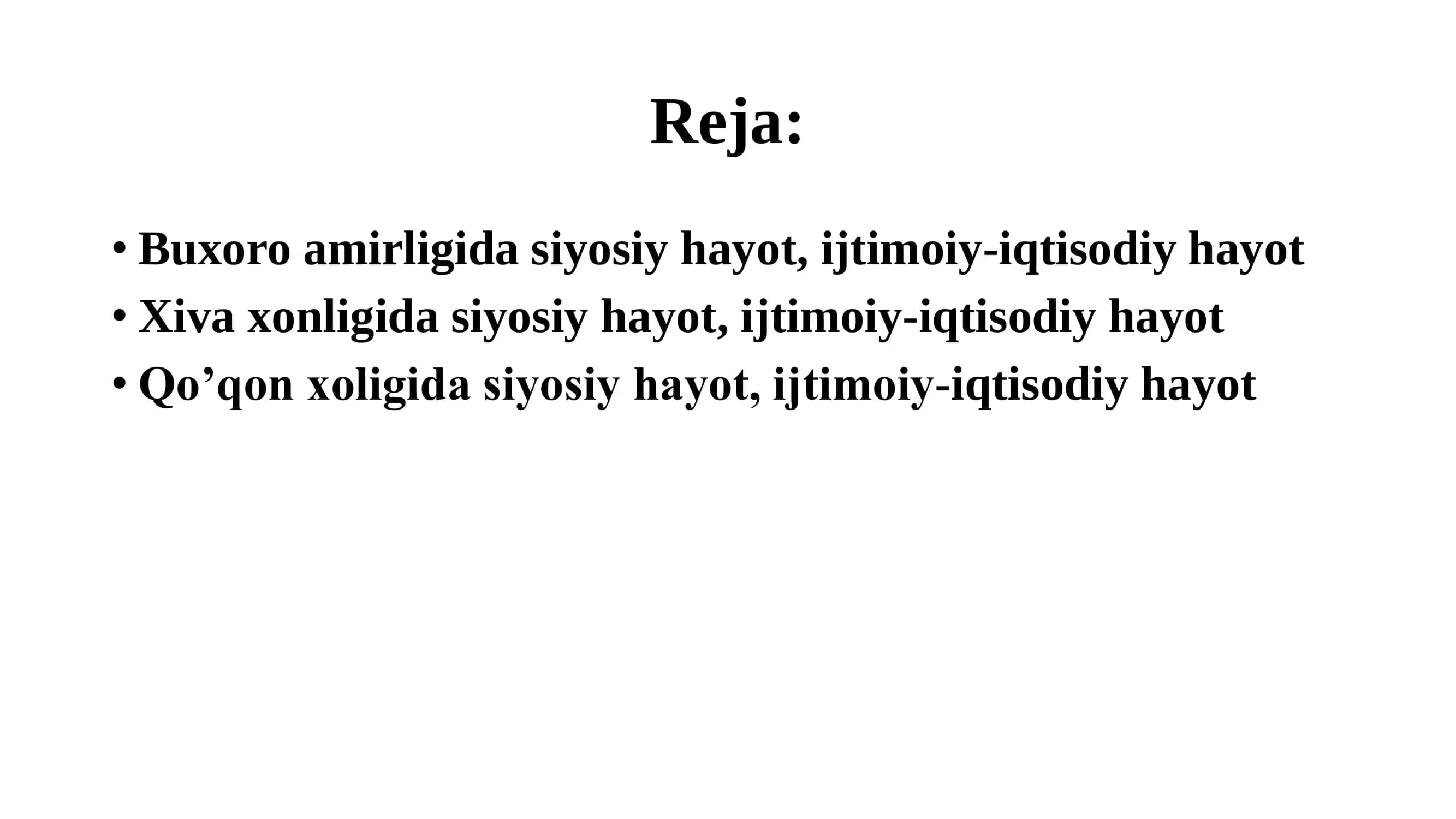 XIX ASR O'RTALARIDA O'ZBEK XONLIKLARINING SIYOSIY, IJTIMOIY, IQTISODIY HAYOT 2