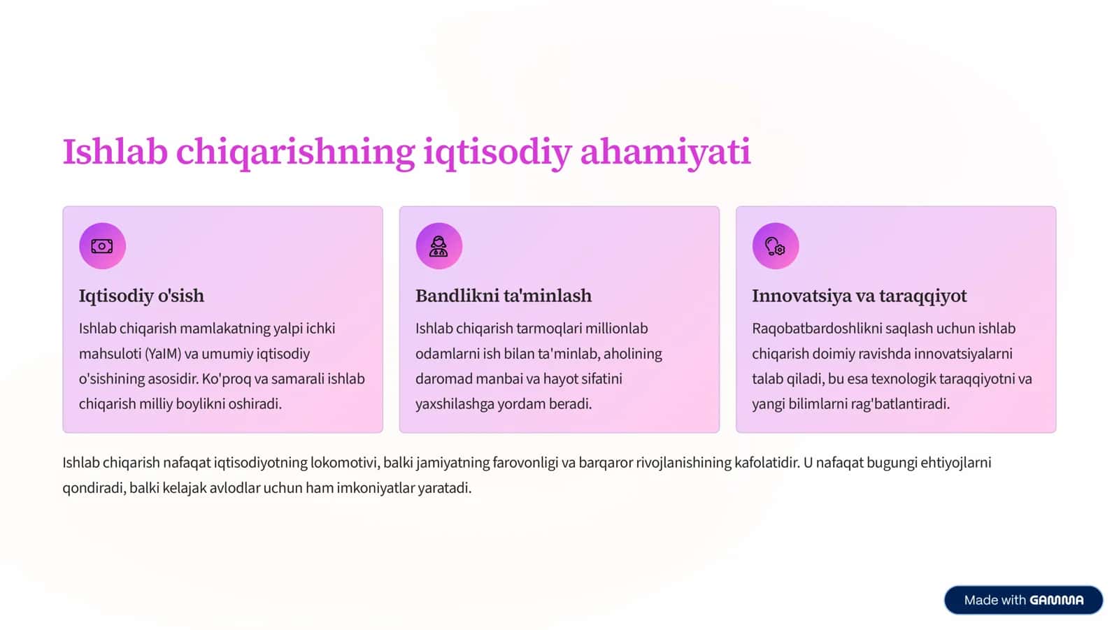 Iqtisod nazariyasi: Ishlab chiqarish asoslari 2