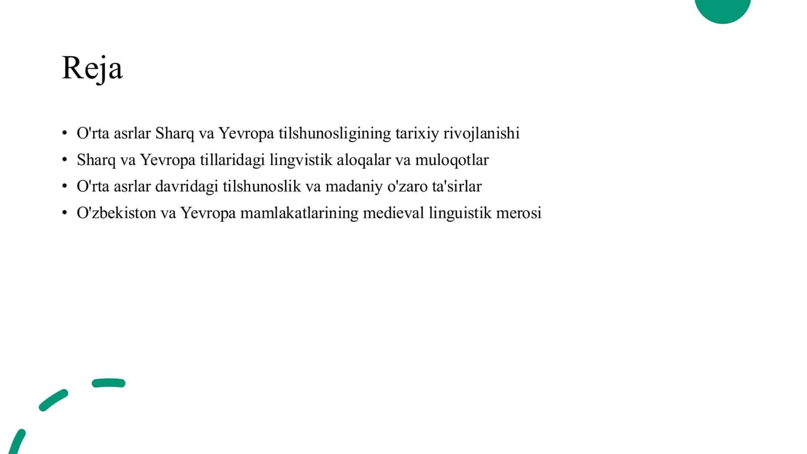 O'rta asrlar Sharq va Yevropa tilshunosligi 2